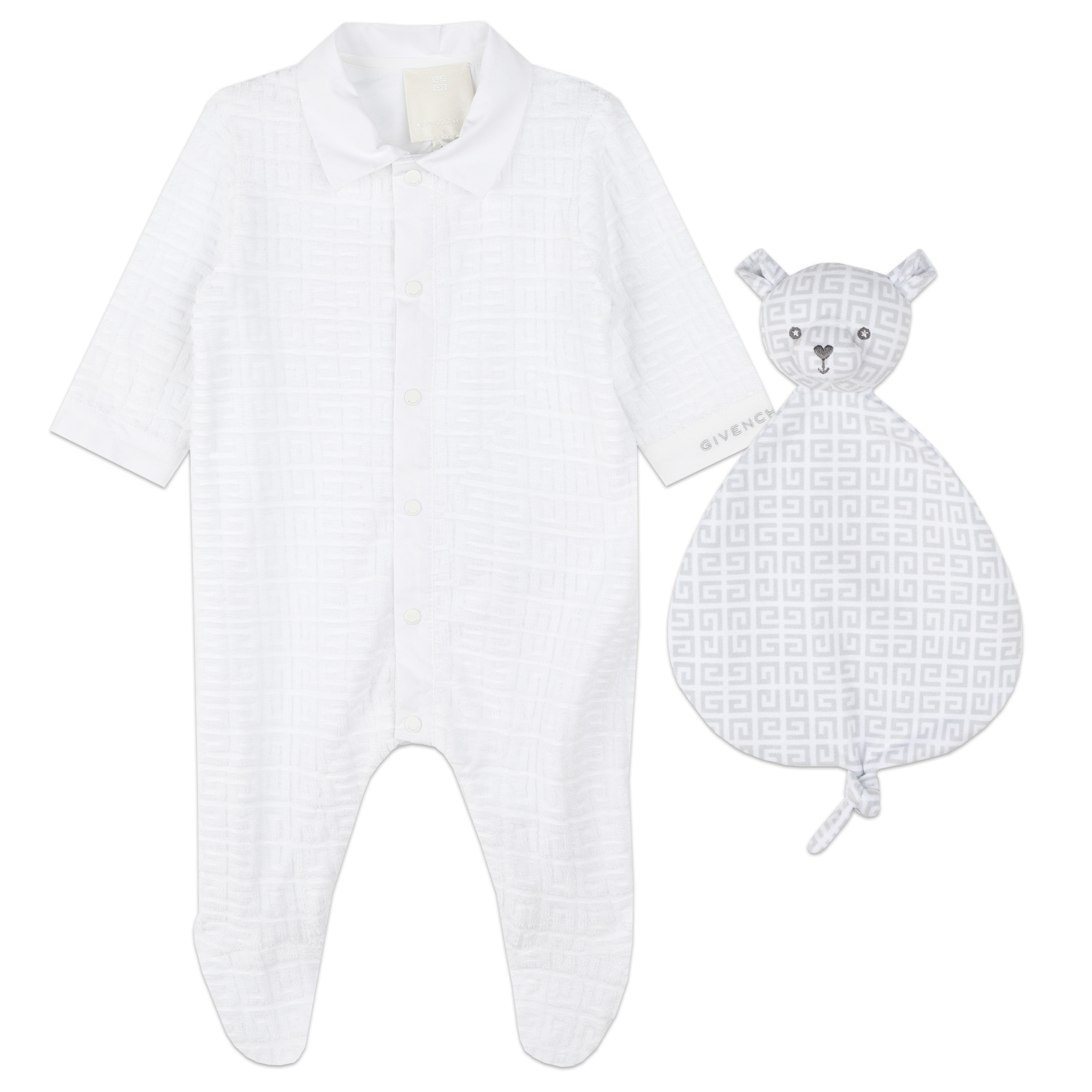 givenchy ensemble pyjama et doudou unisexe 1m blanc