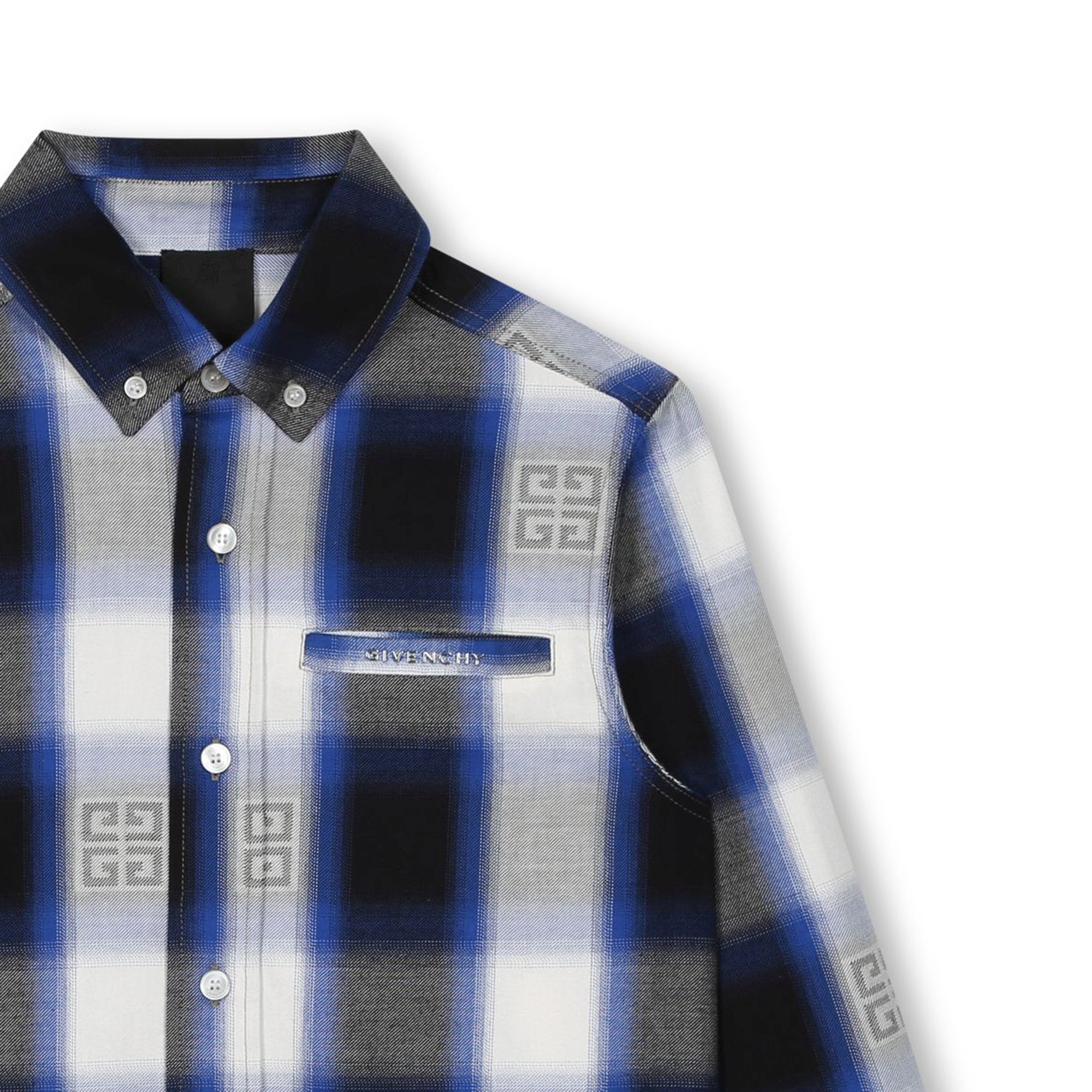 GIVENCHY Flannel shirt boy blue Kids around