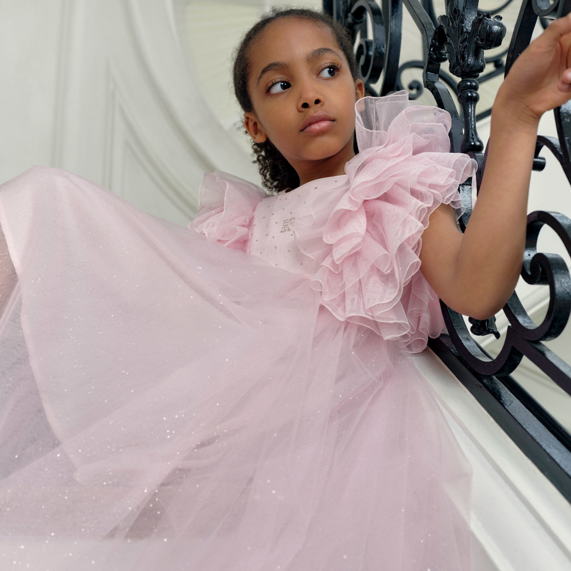 Dress with tulle and diamantés GIVENCHY for GIRL