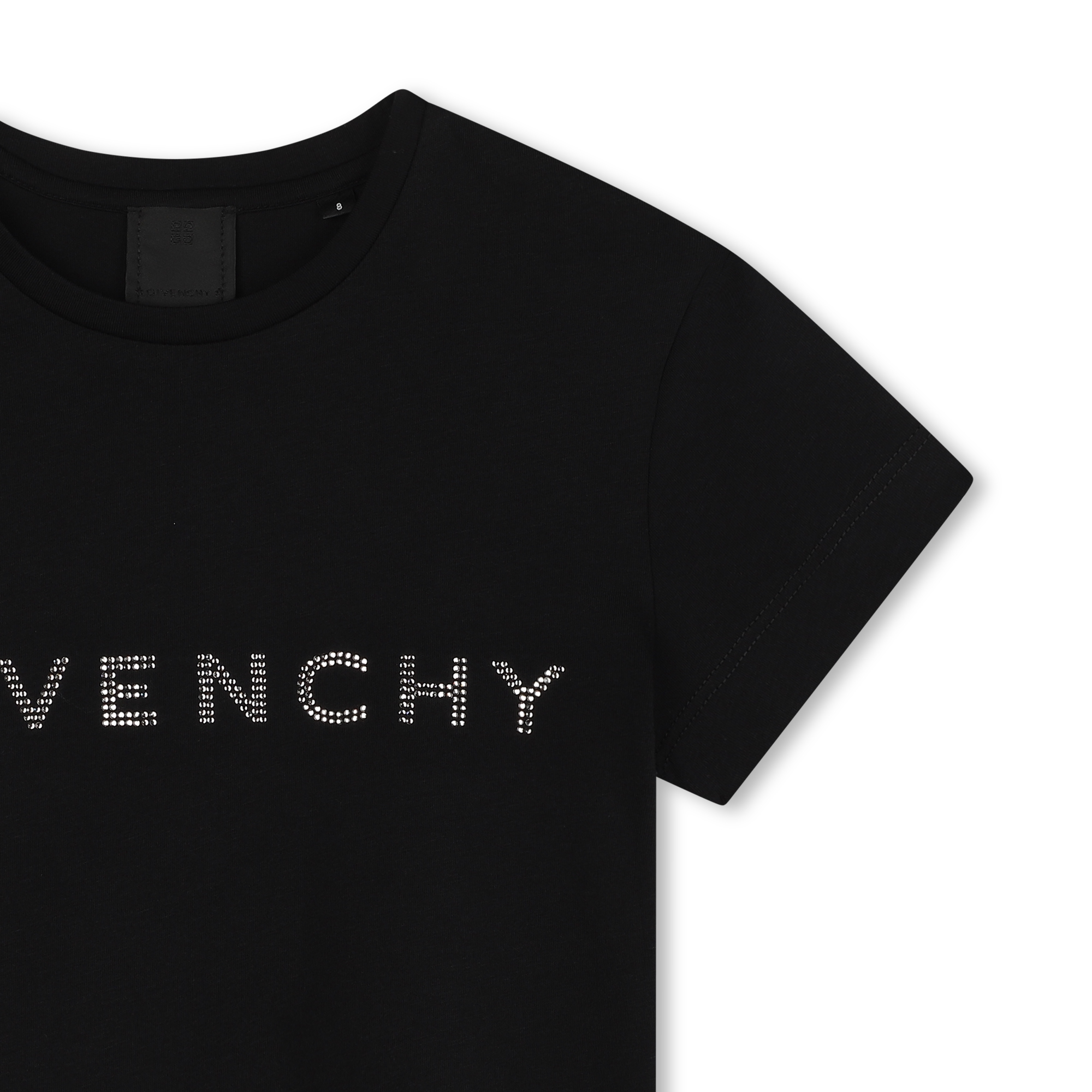 Katoenen T-shirt met stras GIVENCHY Voor