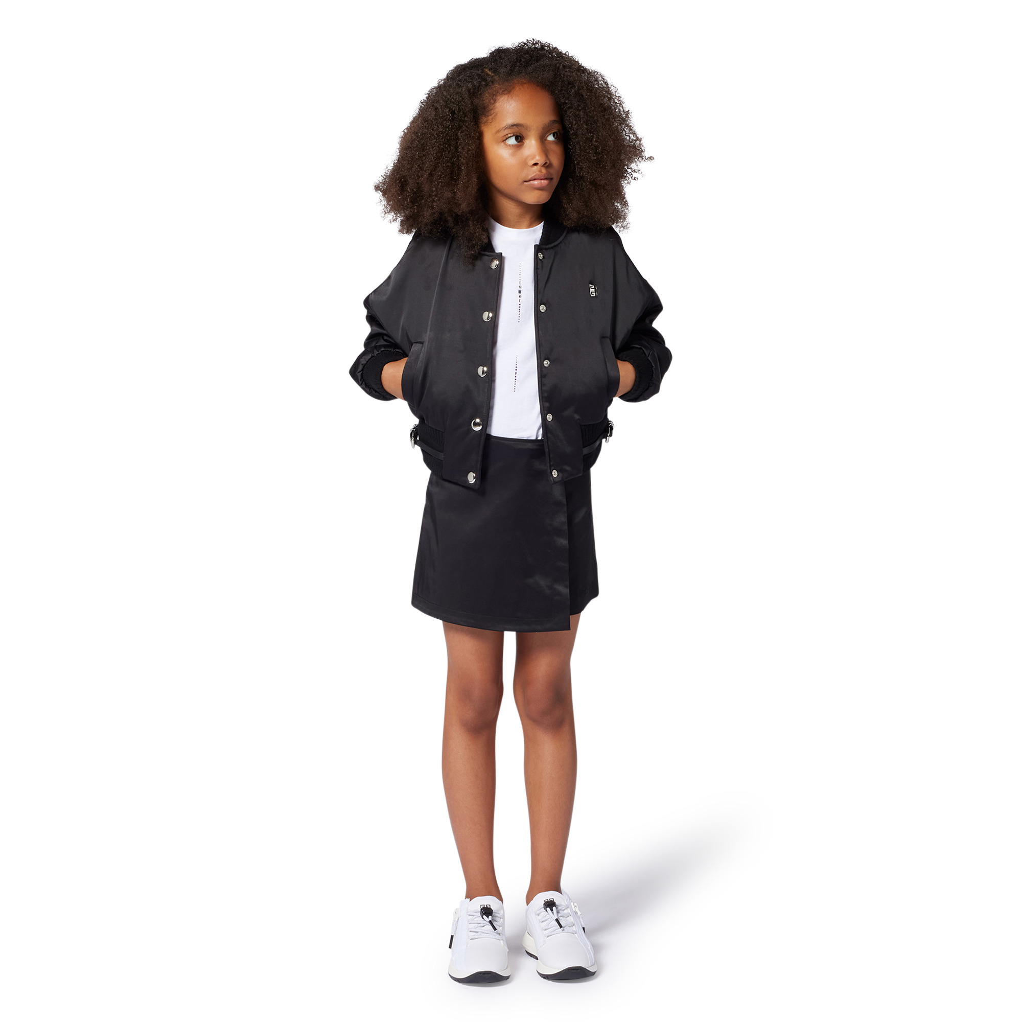 Blouson pressionné en satin GIVENCHY pour FILLE