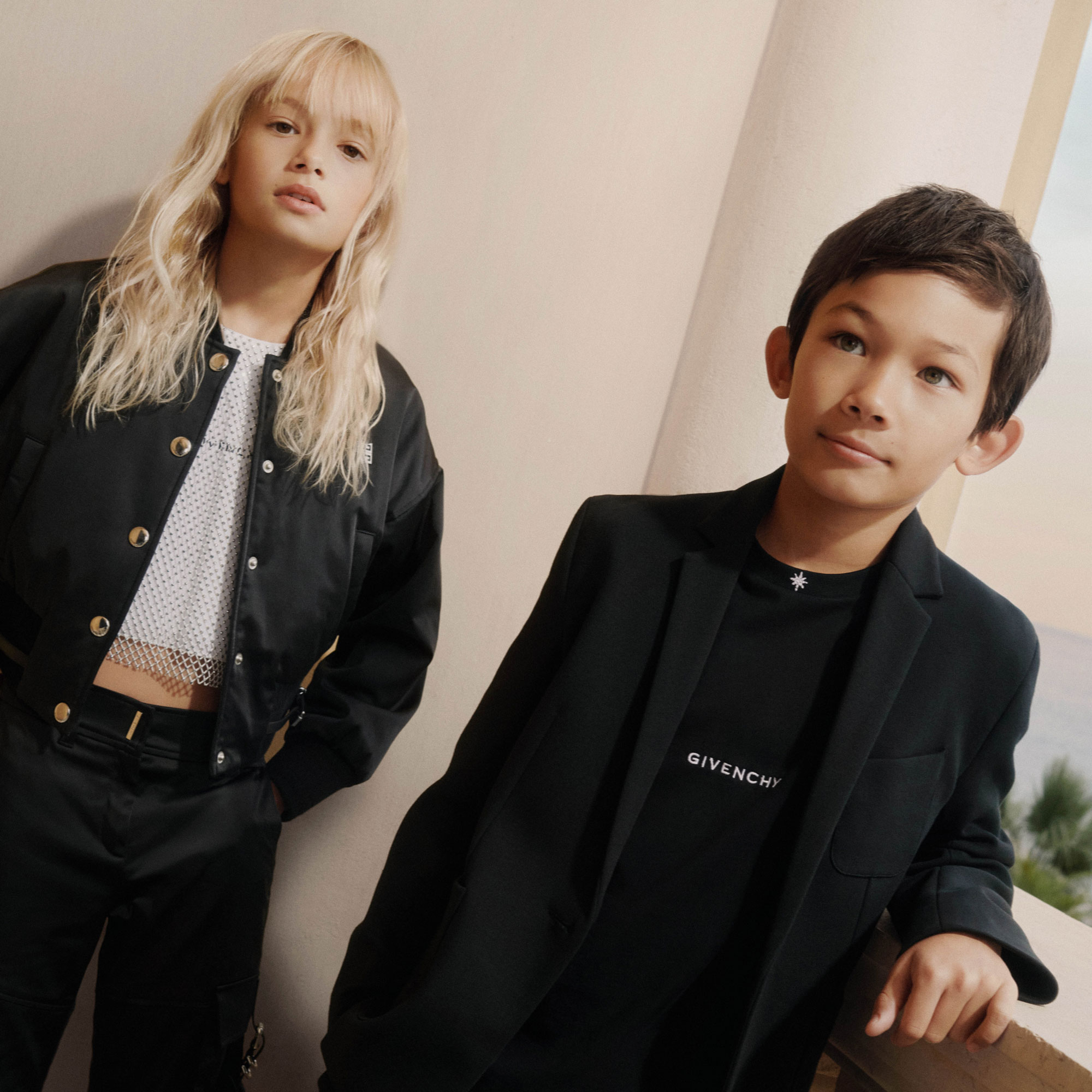 Blouson pressionné en satin GIVENCHY pour FILLE