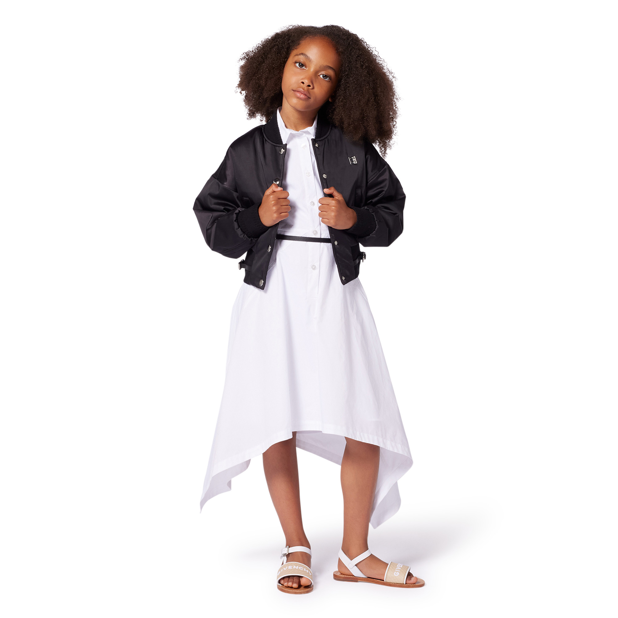 Blouson pressionné en satin GIVENCHY pour FILLE