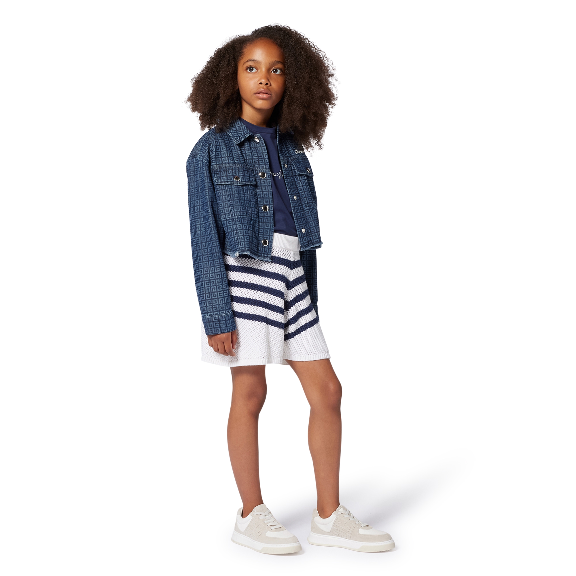 Veste en jean pressionnée GIVENCHY pour FILLE