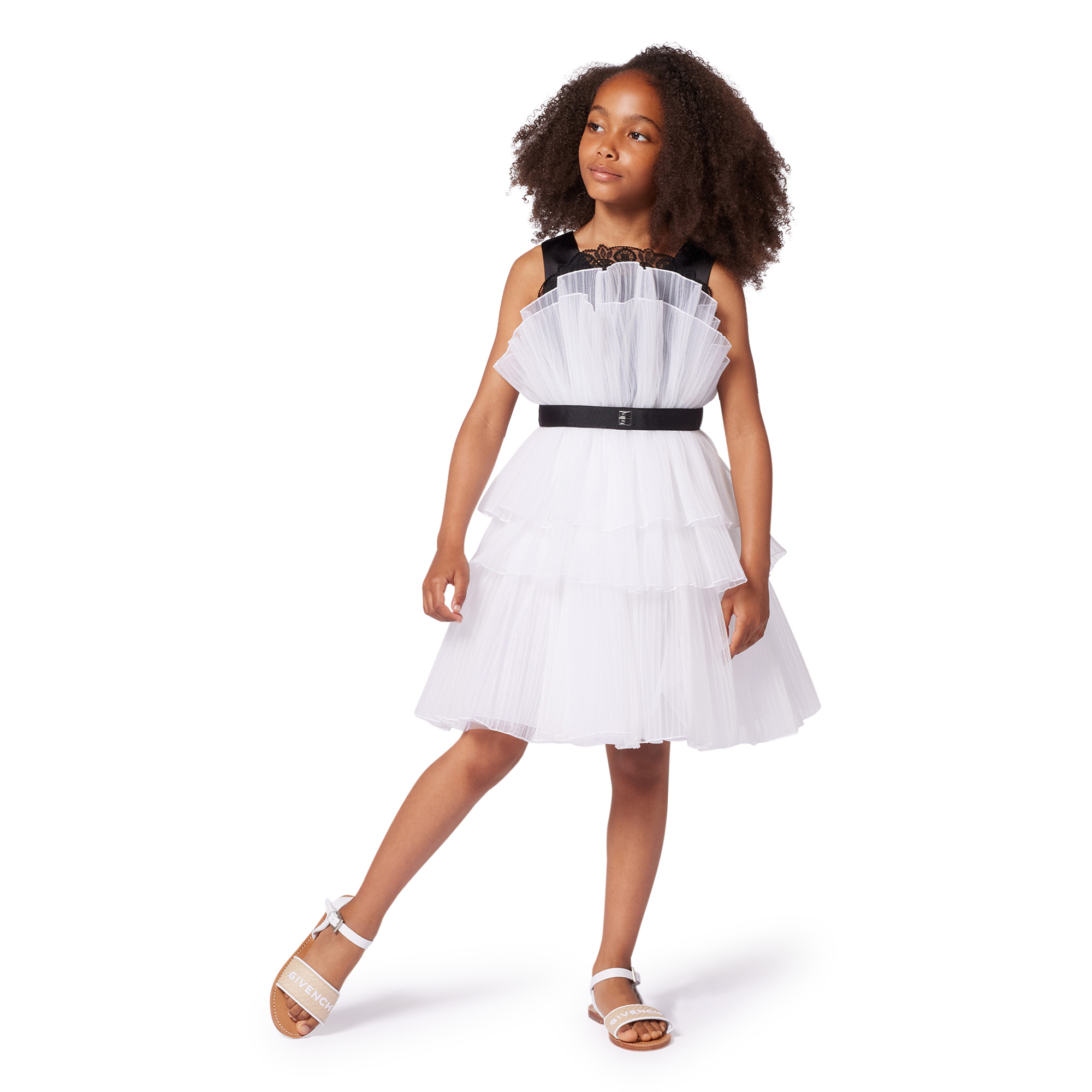 Frilled dress with trim GIVENCHY for GIRL