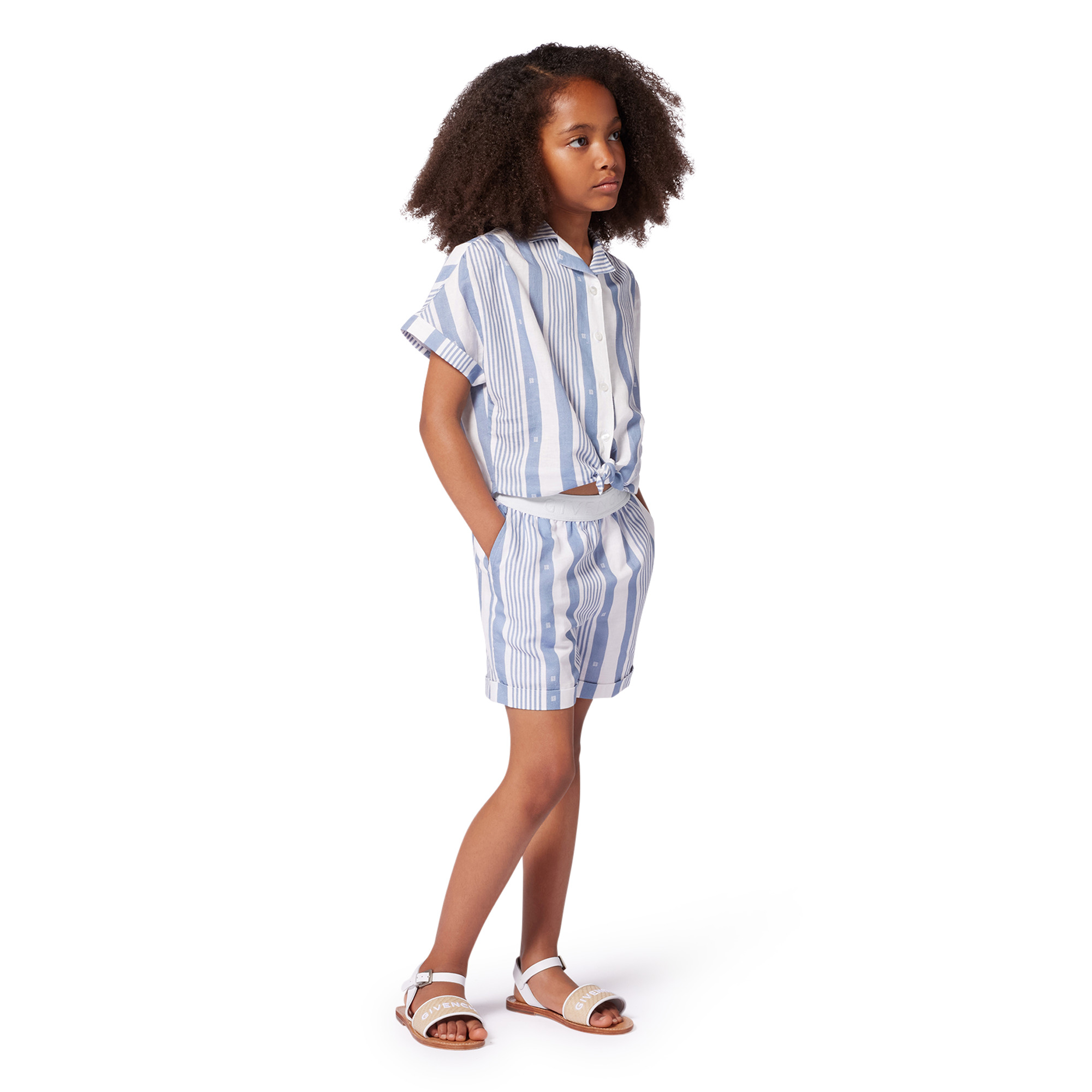 Linen-blend shirt and shorts GIVENCHY for GIRL