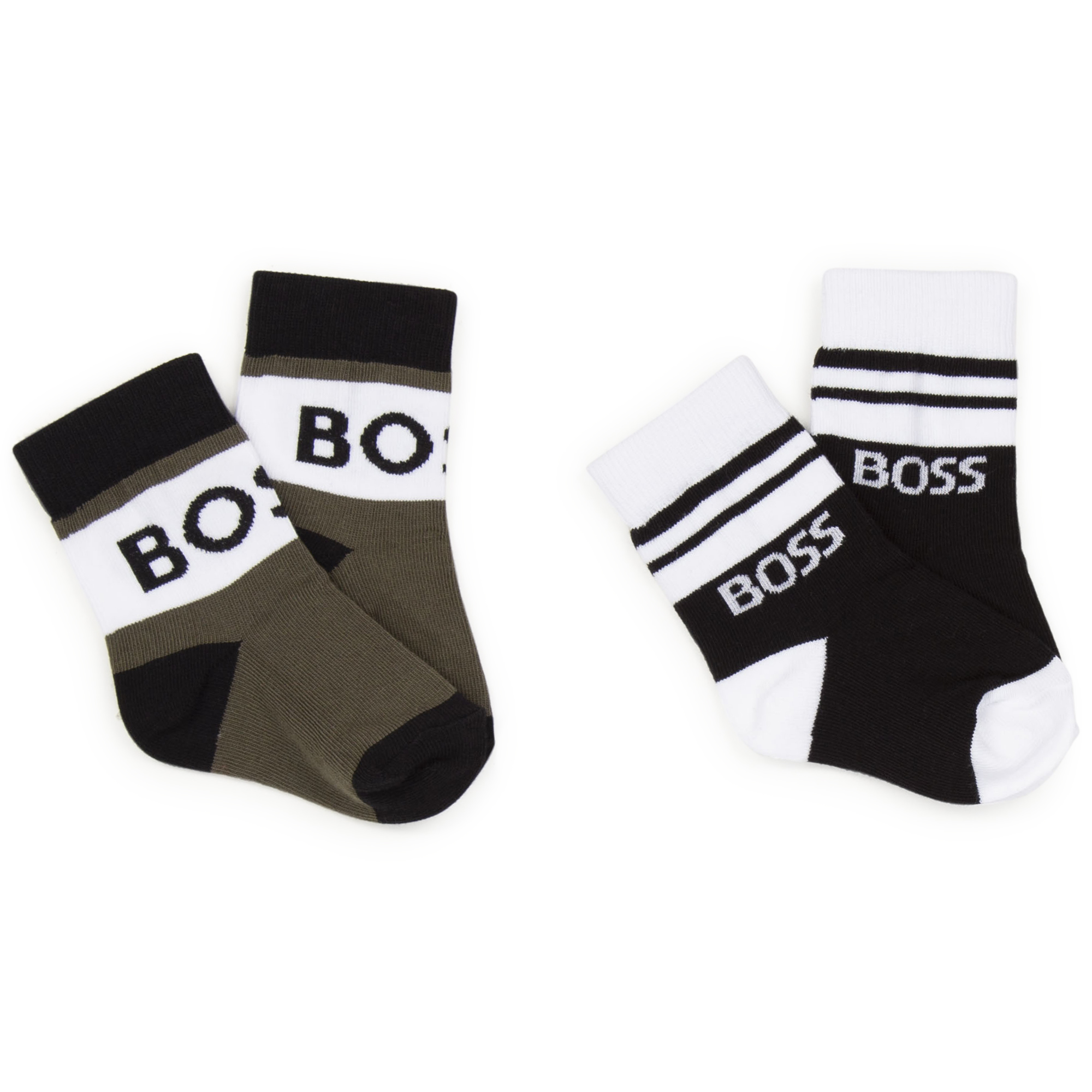 BOSS Lot de 2 paires de chaussettes Uni Colors noir, gris - ESD