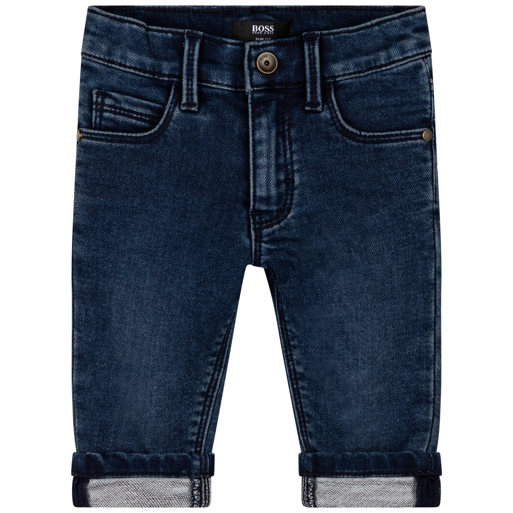 Fleece-effect straight-leg jeans BOSS for BOY