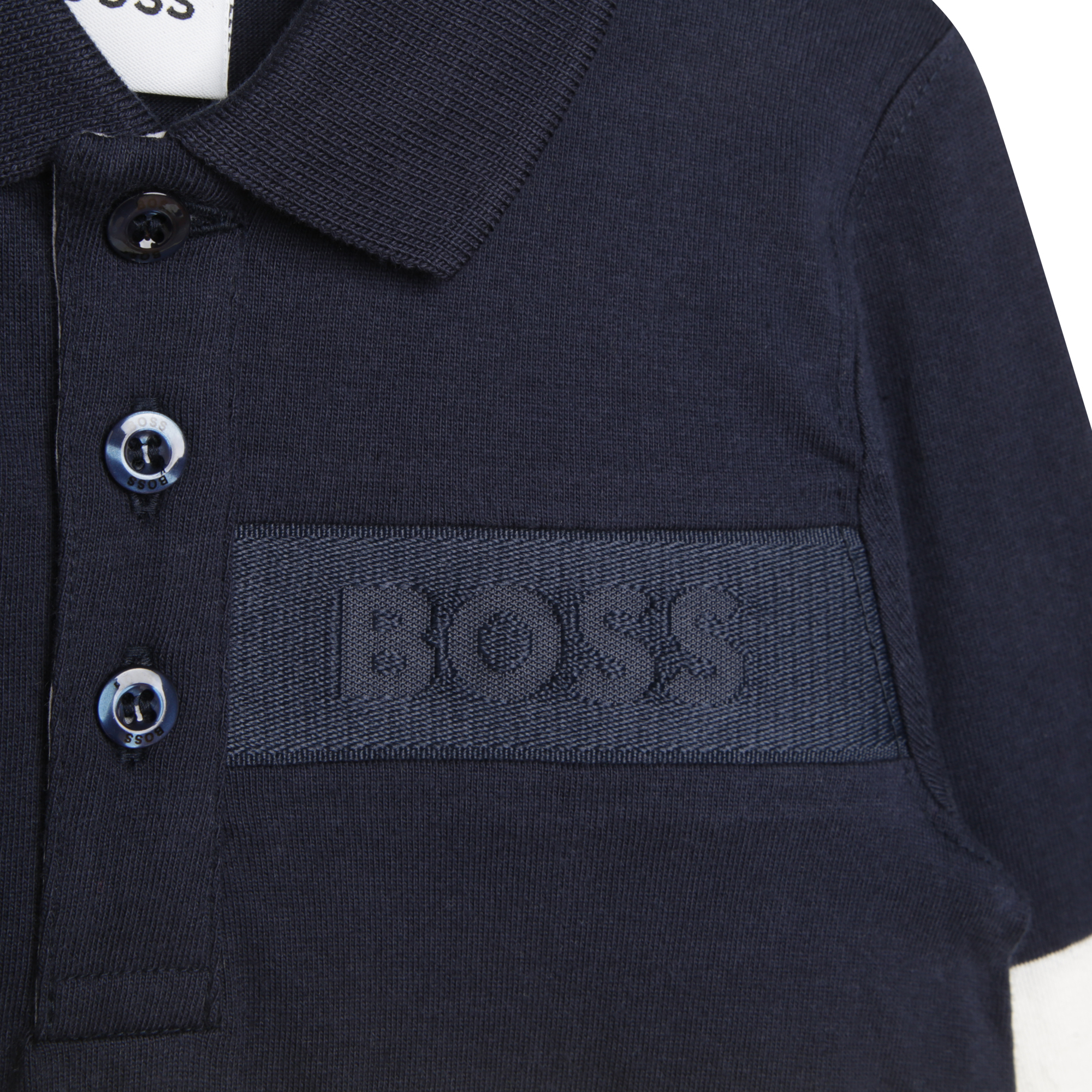 Long-sleeved cotton polo shirt BOSS for BOY