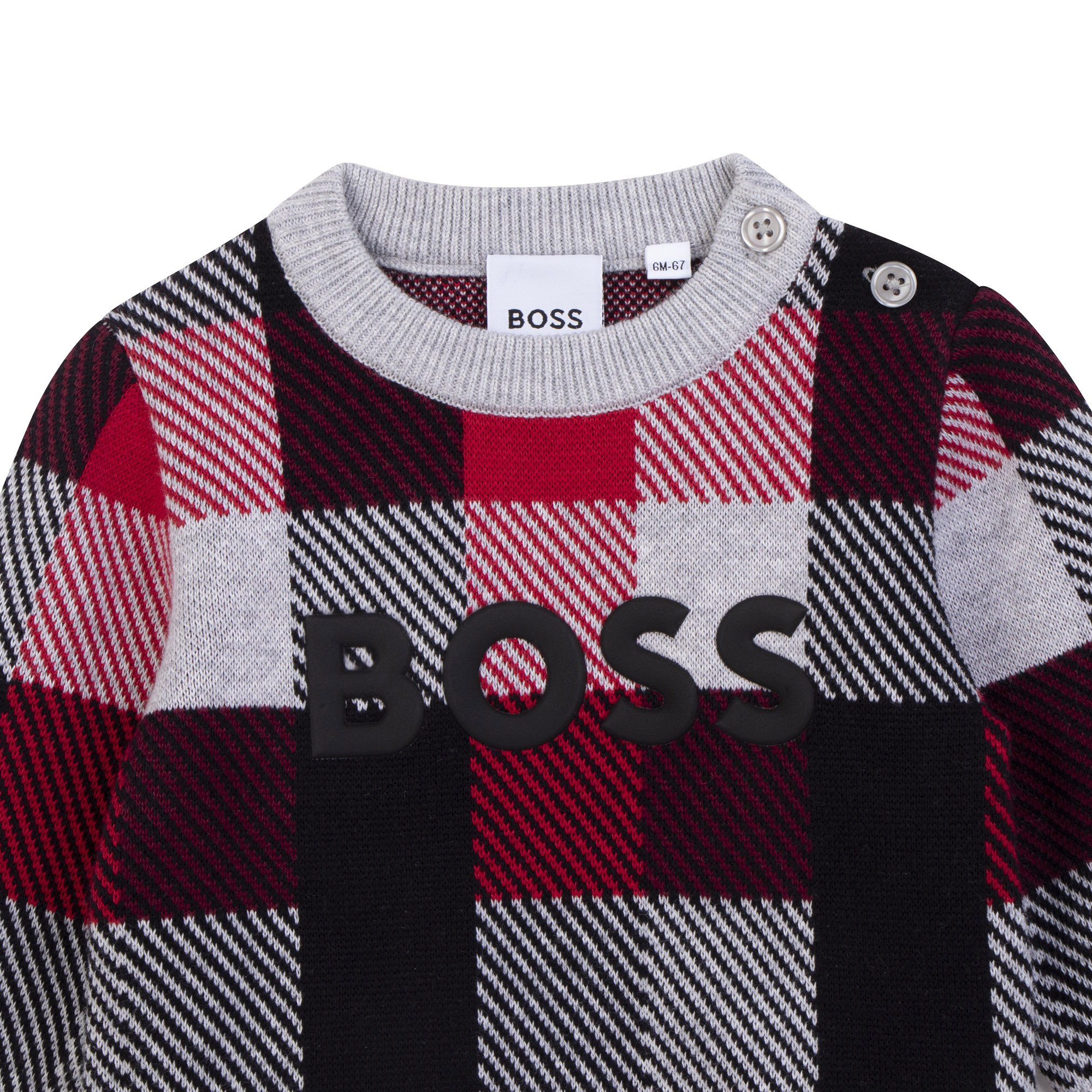 Checked cotton jumper BOSS for BOY