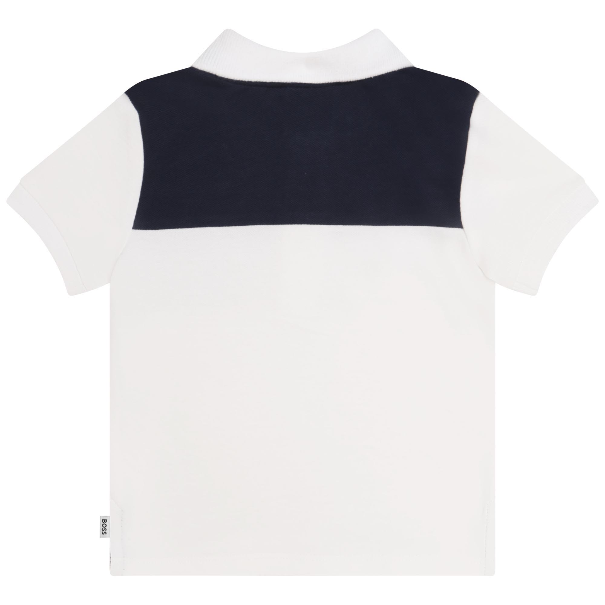 Short-sleeved piqué polo shirt BOSS for BOY