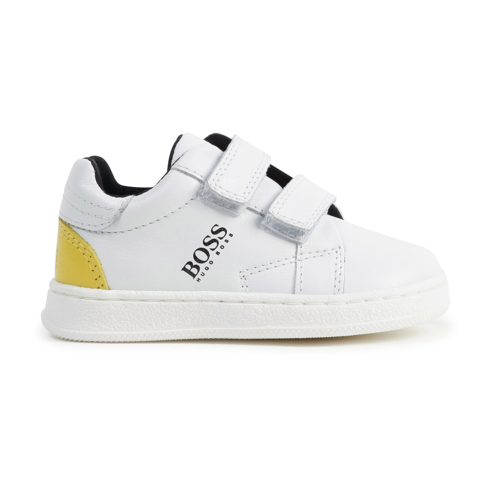 Hook-and-loop leather sneakers BOSS for BOY