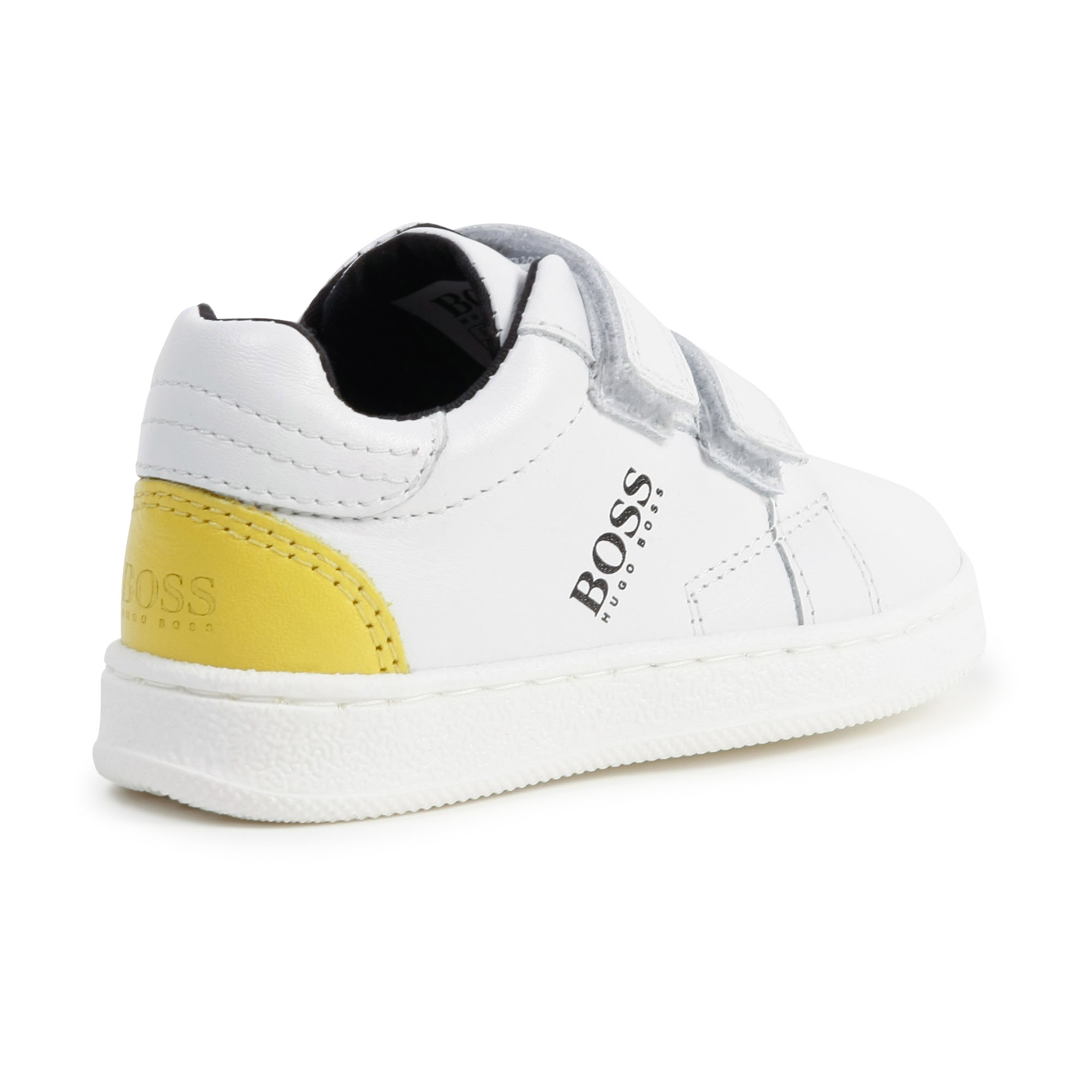 Hook-and-loop leather trainers BOSS for BOY