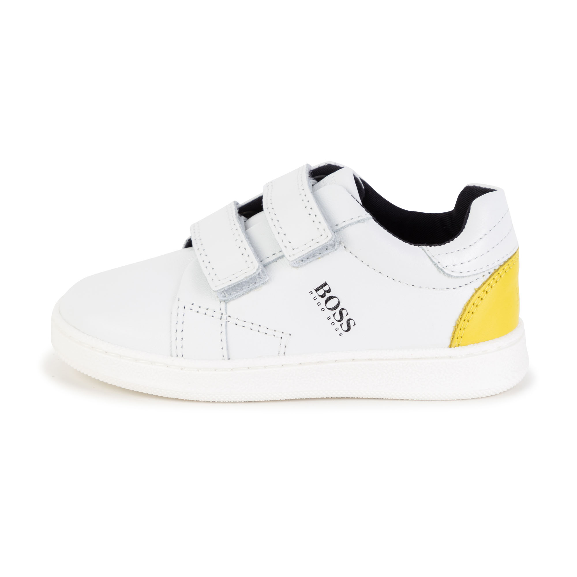 Hook-and-loop leather sneakers BOSS for BOY