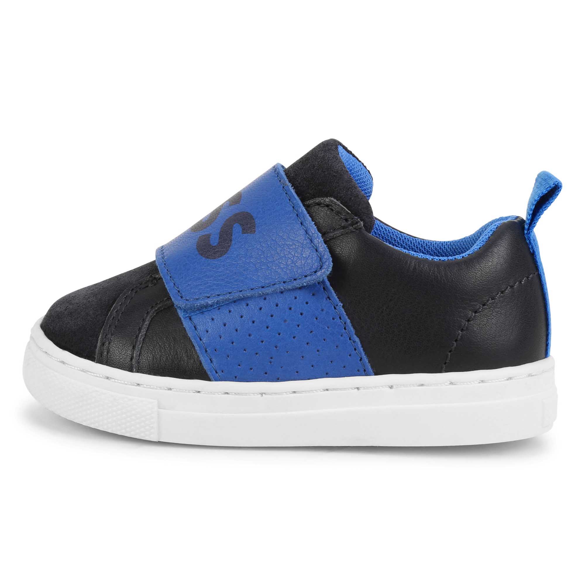 Hook-and-loop leather trainers BOSS for BOY
