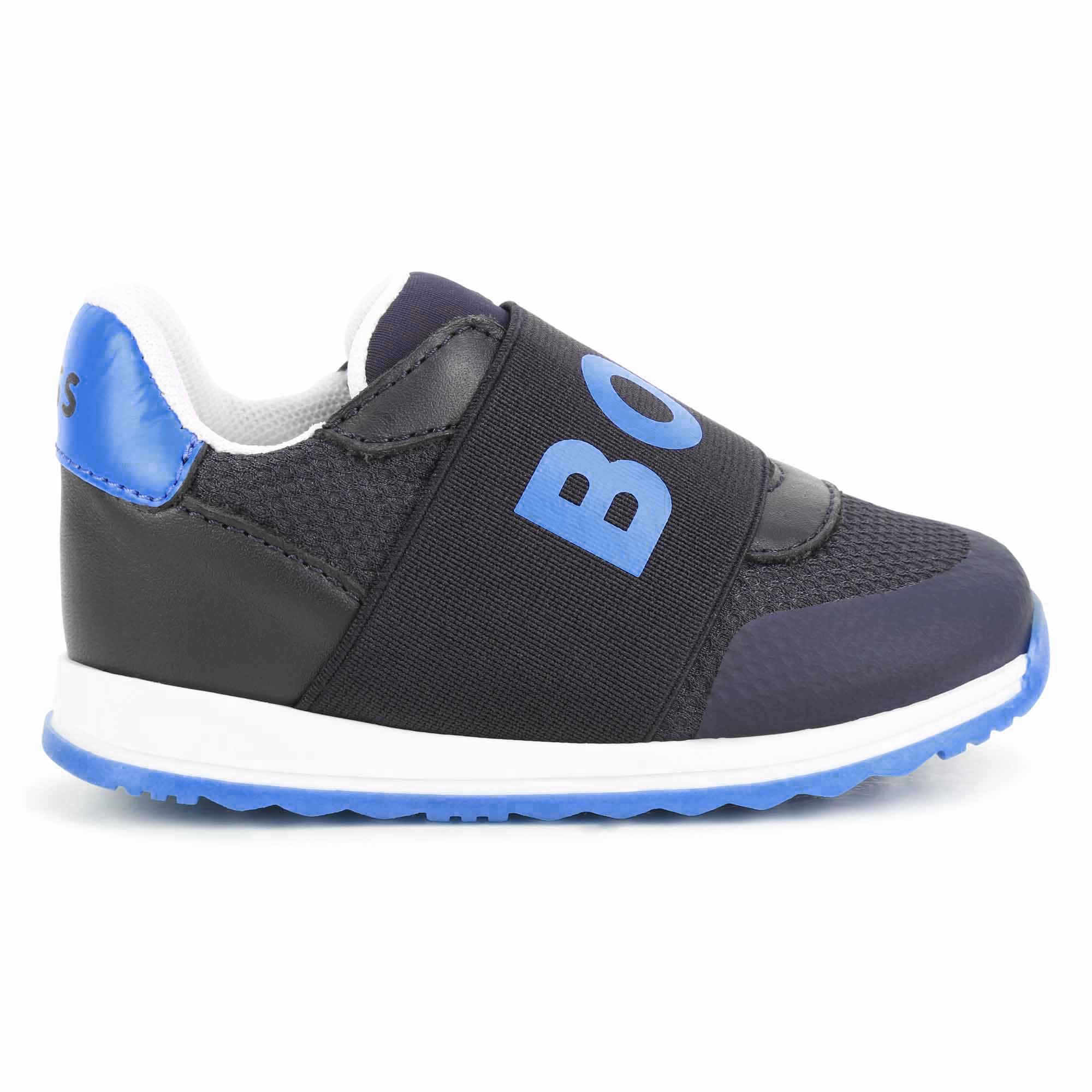 Leather trainers with elastic BOSS for BOY