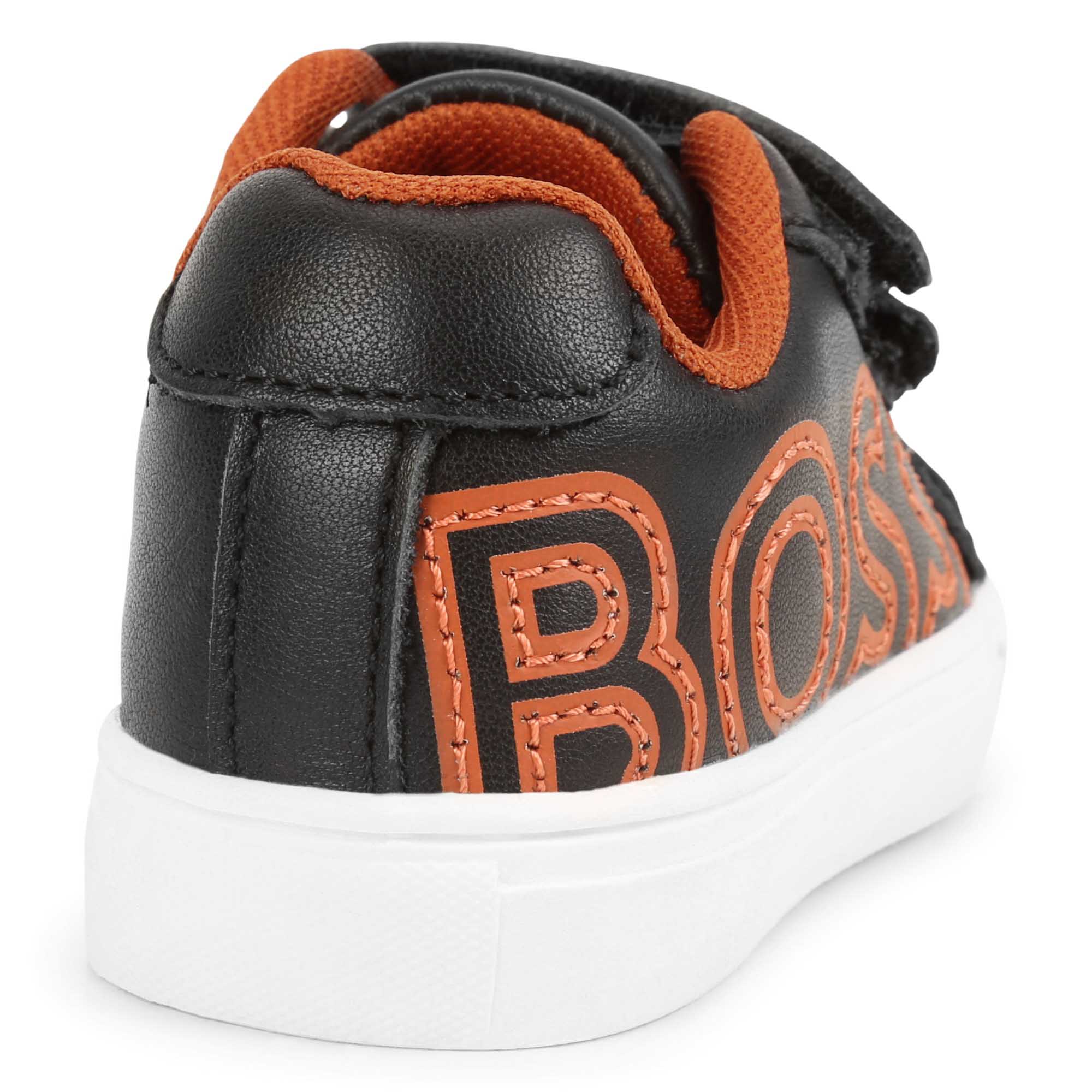 Leather hook-and-loop trainers BOSS for BOY