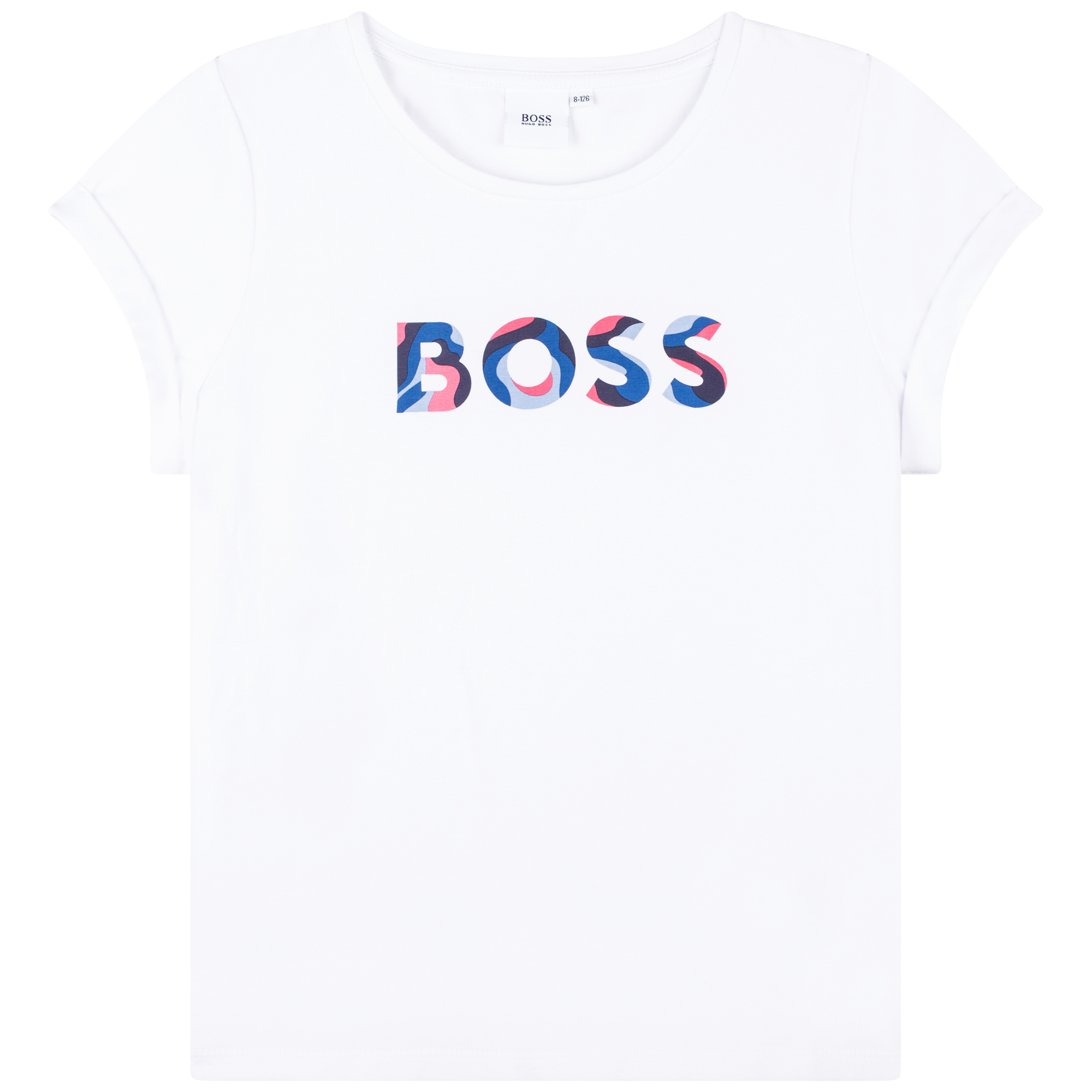 T-shirt per bambini in cotone elasticizzato con logo stampato HUGO BOSS Bambina Abbigliamento Top e t-shirt T-shirt T-shirt a maniche corte 
