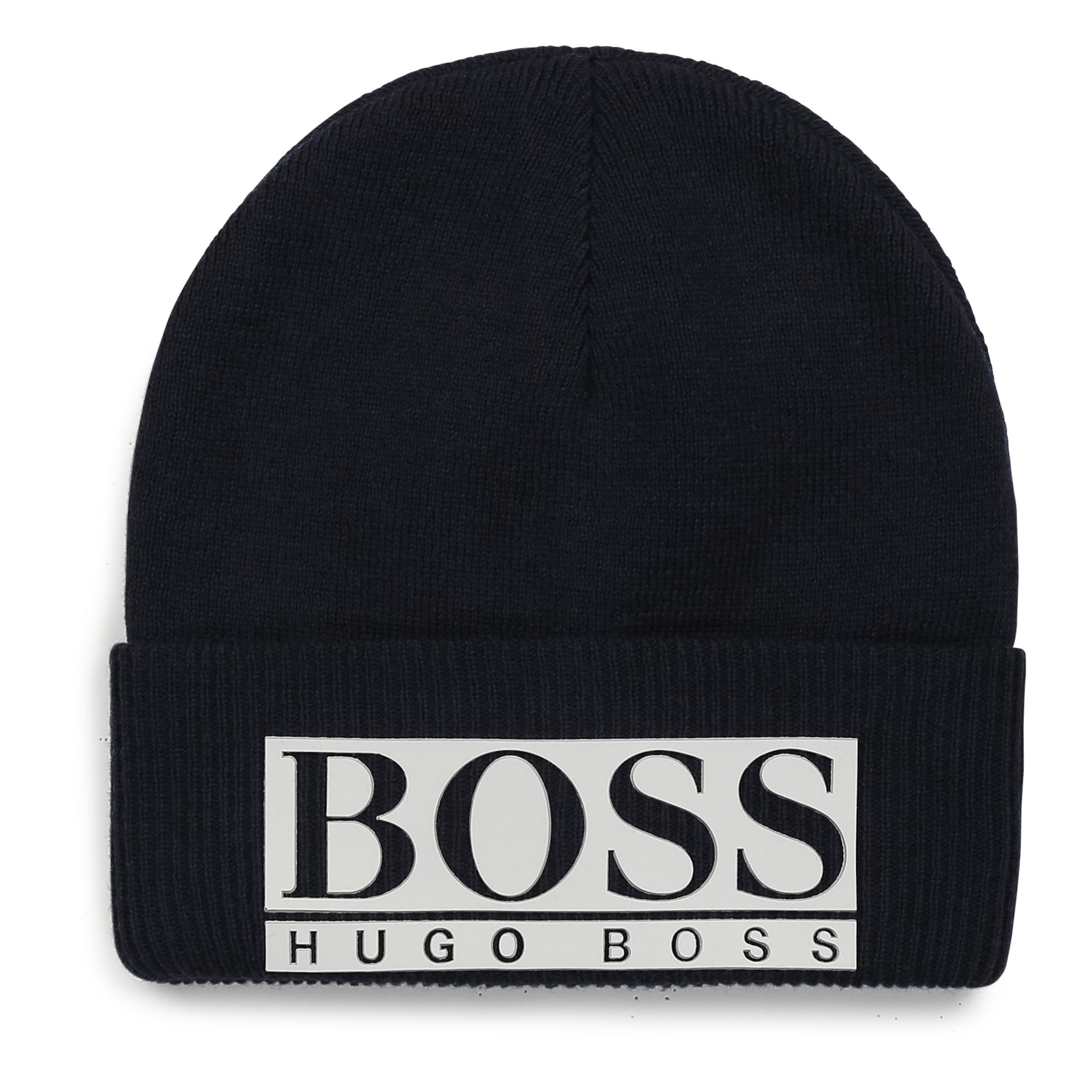 Knitted hat with turn-up BOSS for BOY