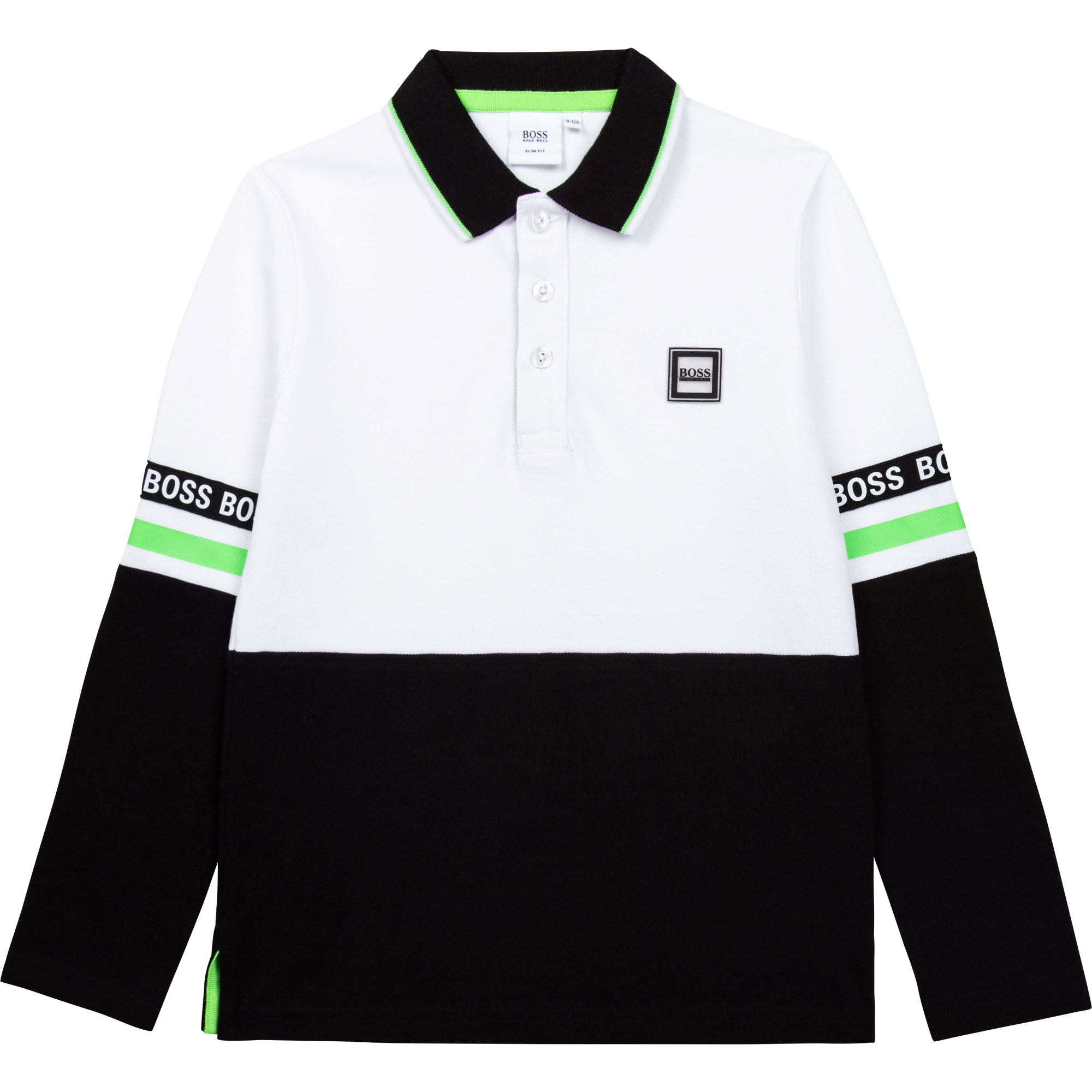 Cotton piqué polo with patch BOSS for BOY