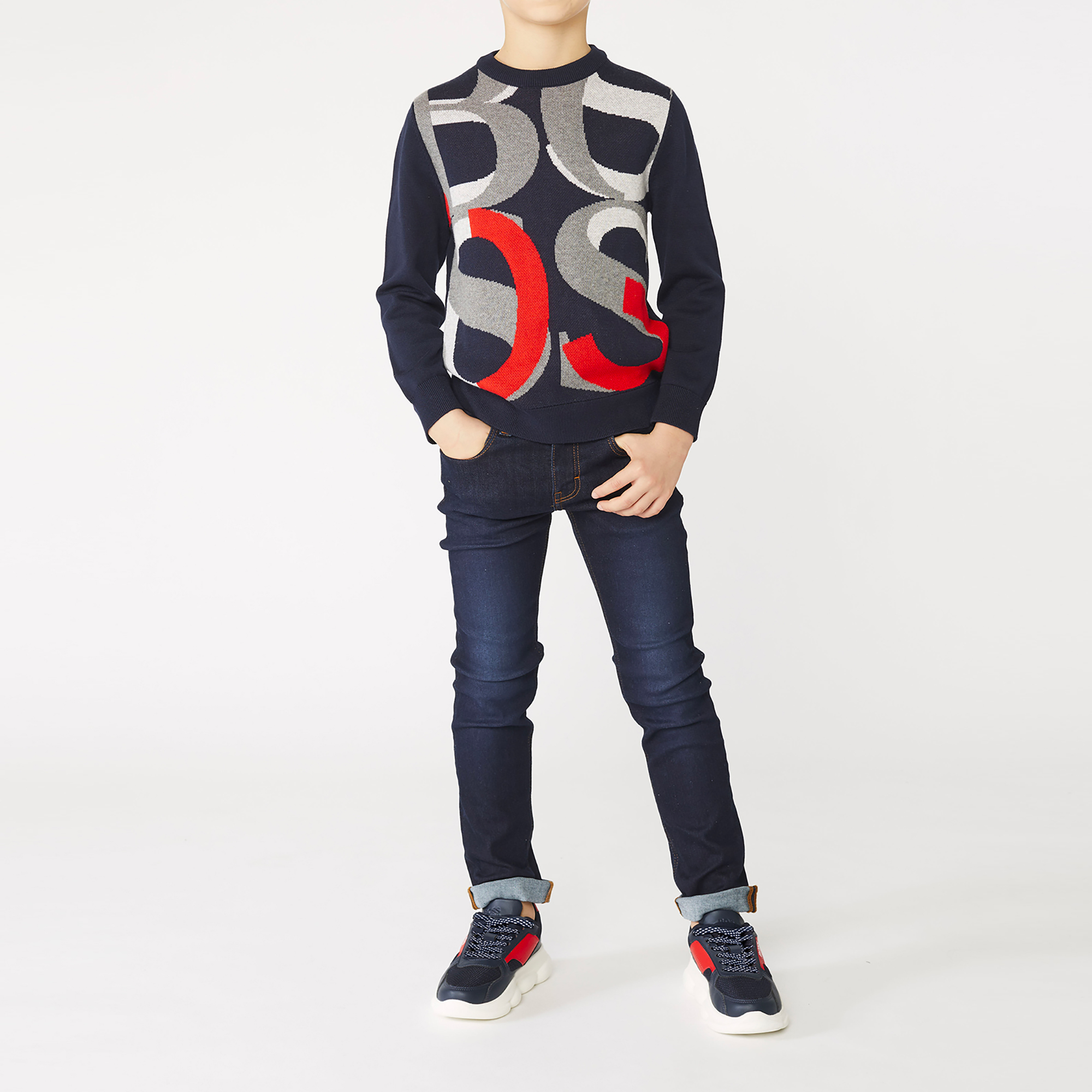 Tricot jumper with jacquard BOSS for BOY