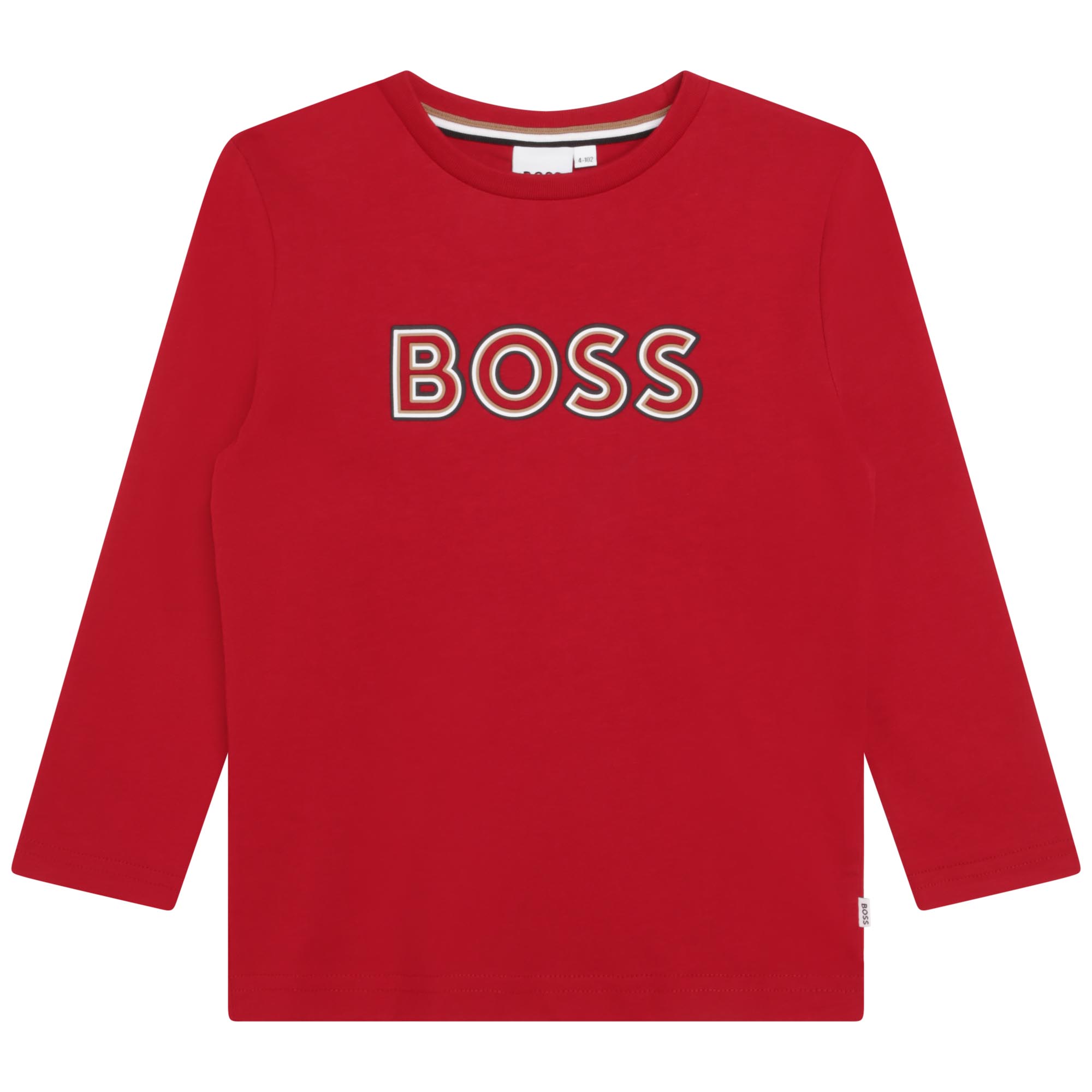 Camiseta de algodón estampada BOSS para NIÑO