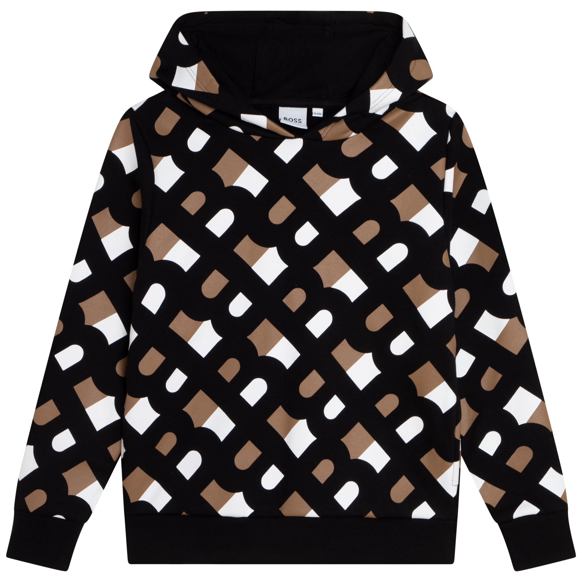 Sweater met capuchon en print BOSS Voor
