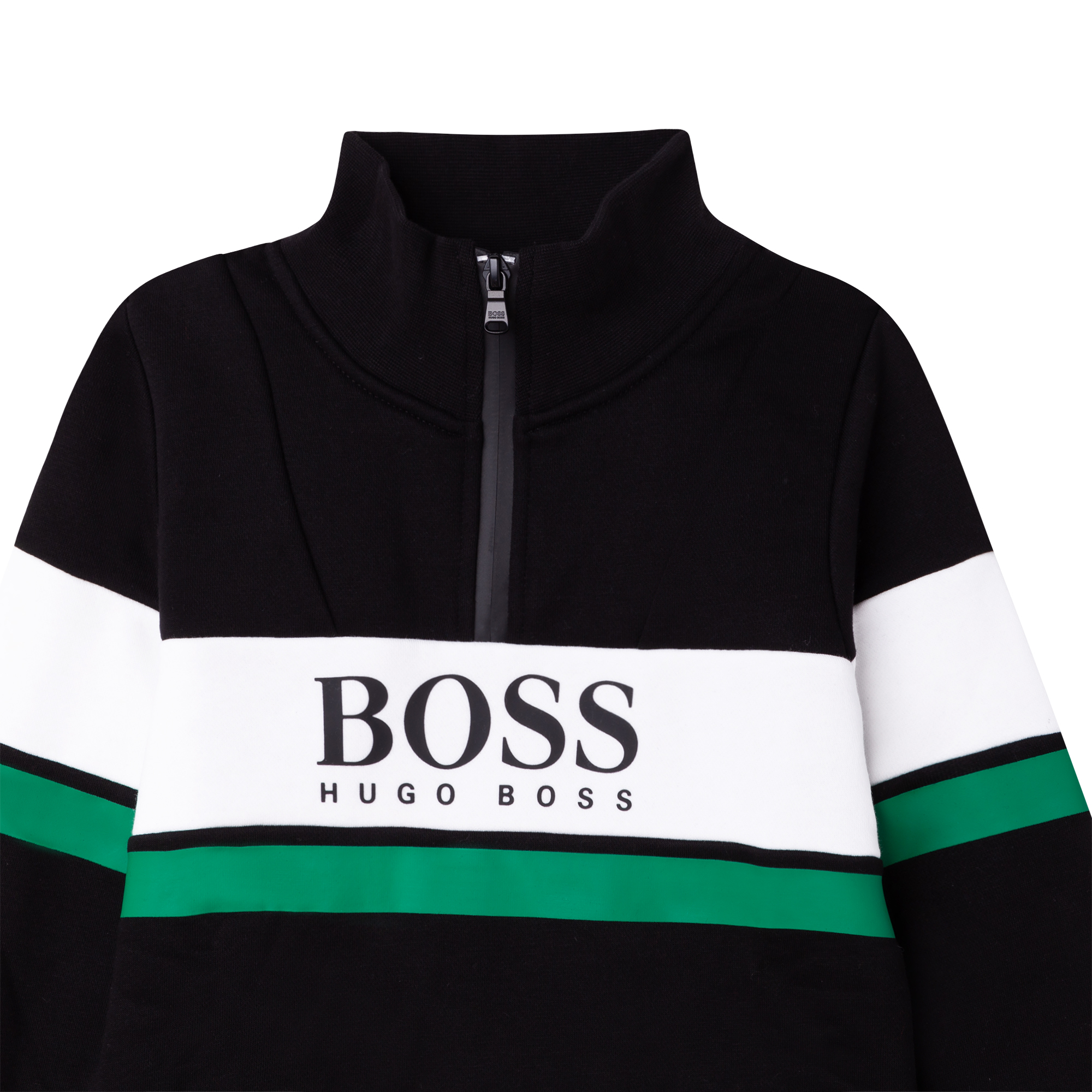Fleece sweatshirt with zipped collar BOSS for BOY