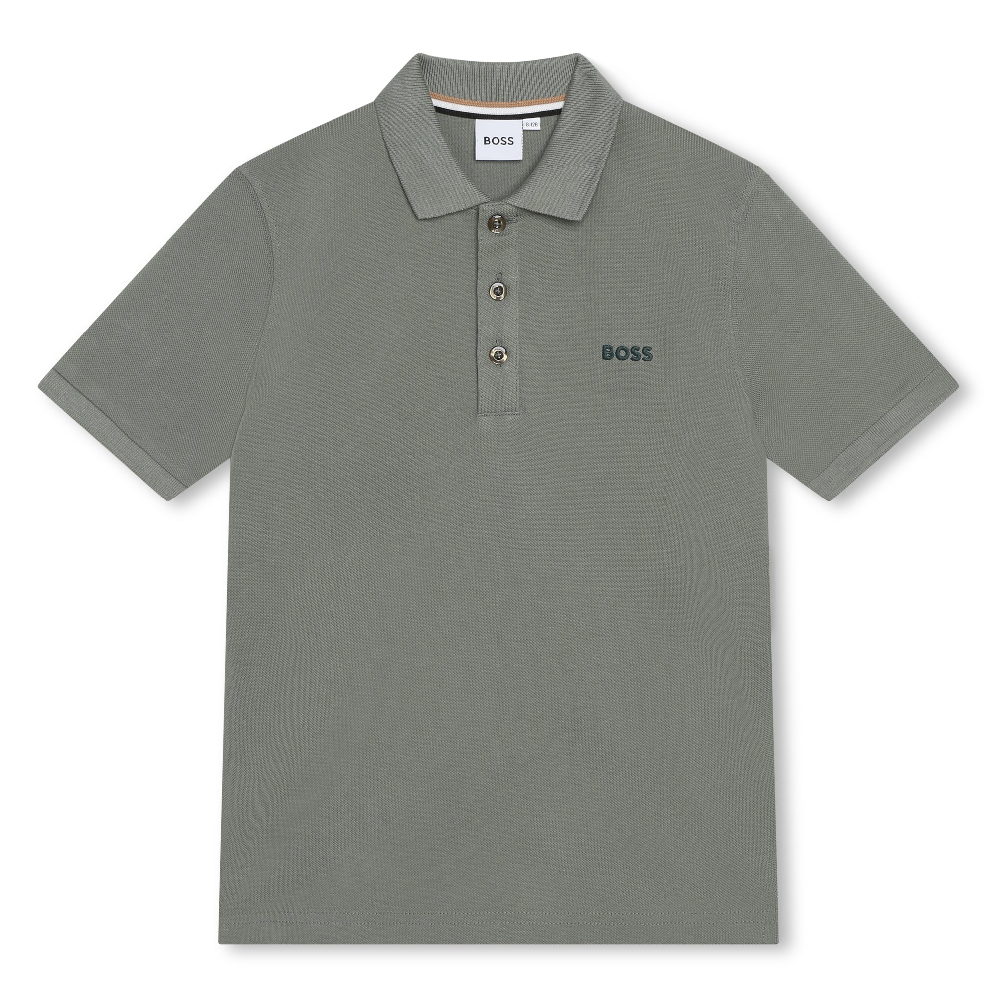 Plain cotton piqué polo shirt BOSS for BOY