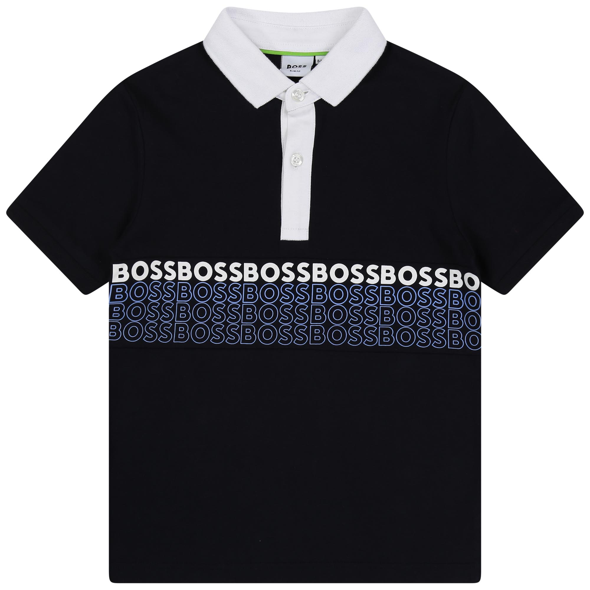 Cotton polo with logo print BOSS for BOY