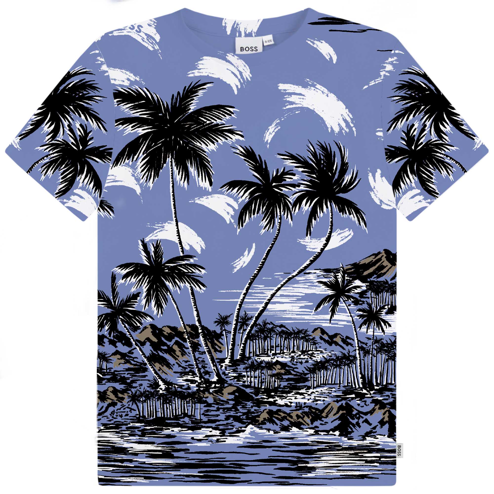 T-shirt met tropische print BOSS Voor