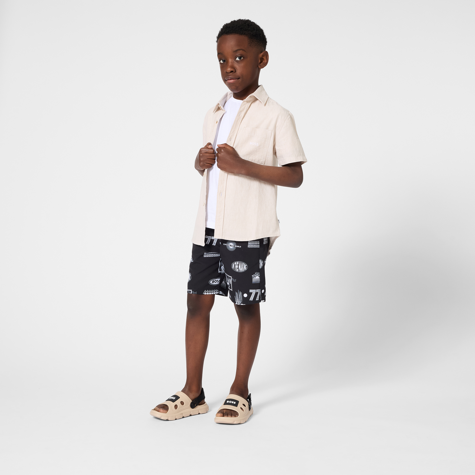 T-shirt manches courtes coton BOSS pour GARCON