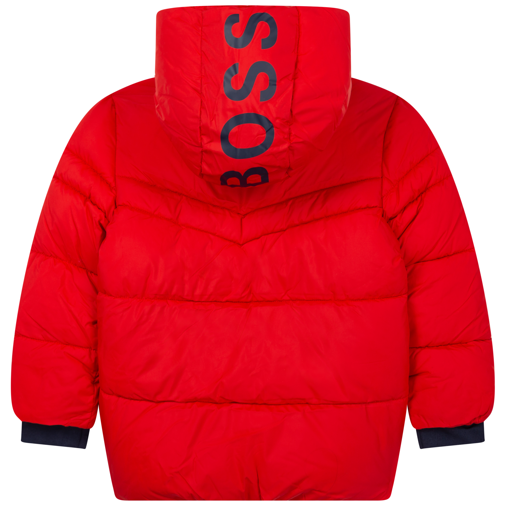 BOSS Waterproof hooded puffer jacket boy red - | Kids around