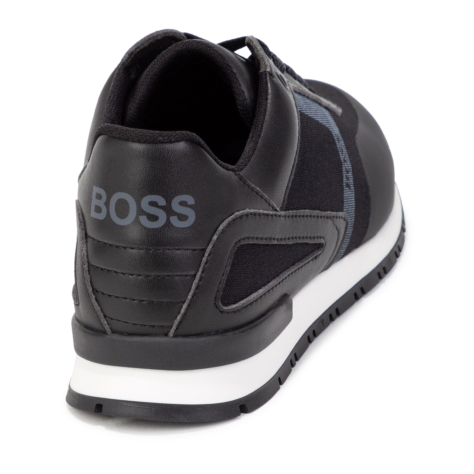 Dual-material lace-up sneakers BOSS for BOY
