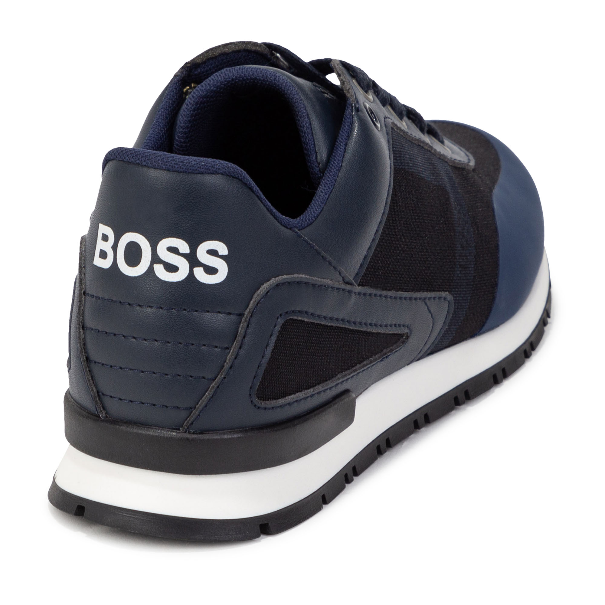 Dual-material lace-up sneakers BOSS for BOY