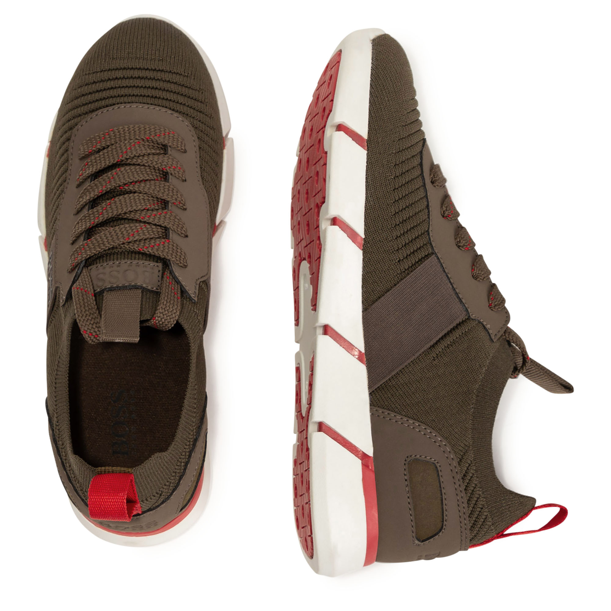 Sneaker aus zwei Materialien mit Schnürung BOSS Für JUNGE