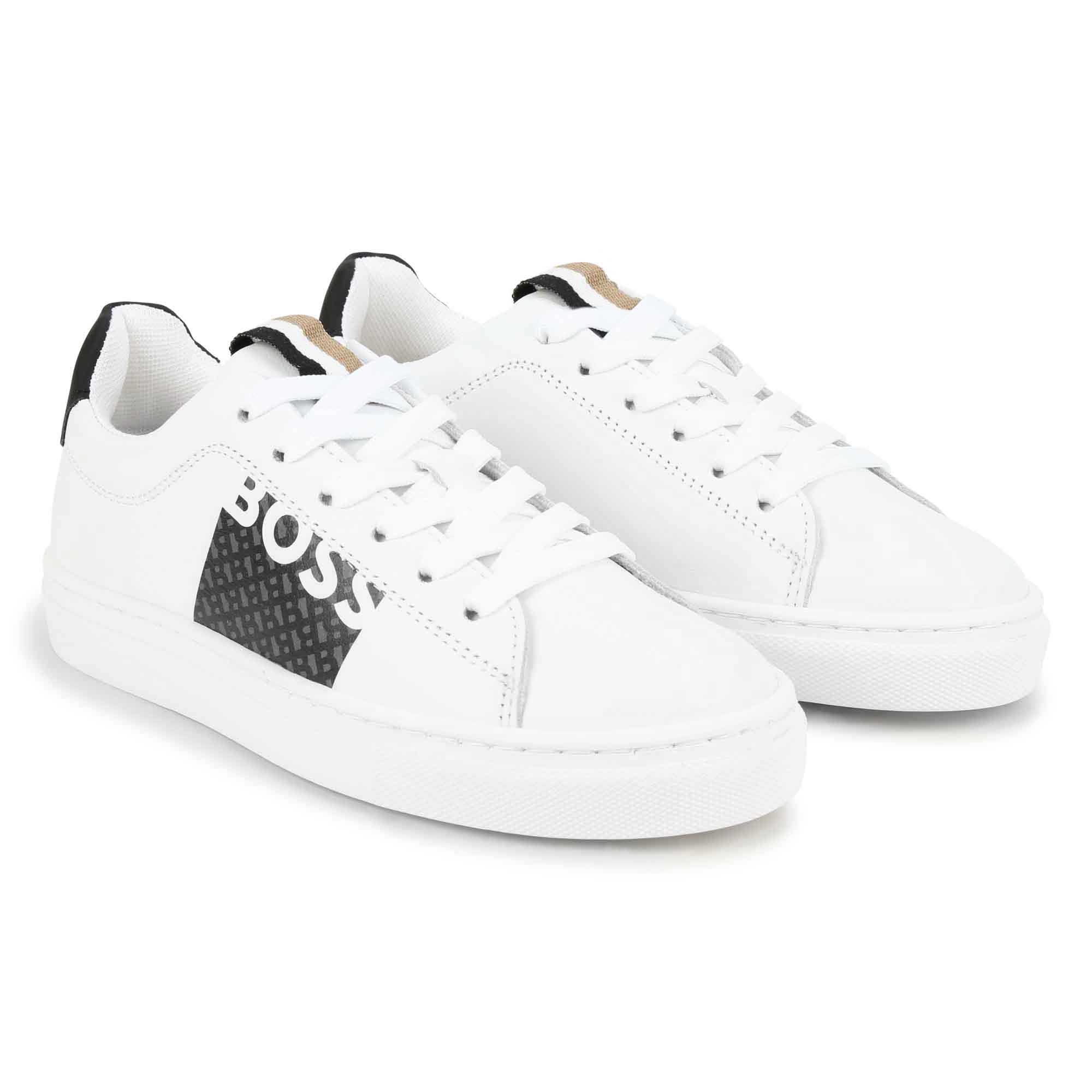 Leren sneakers met veters BOSS Voor