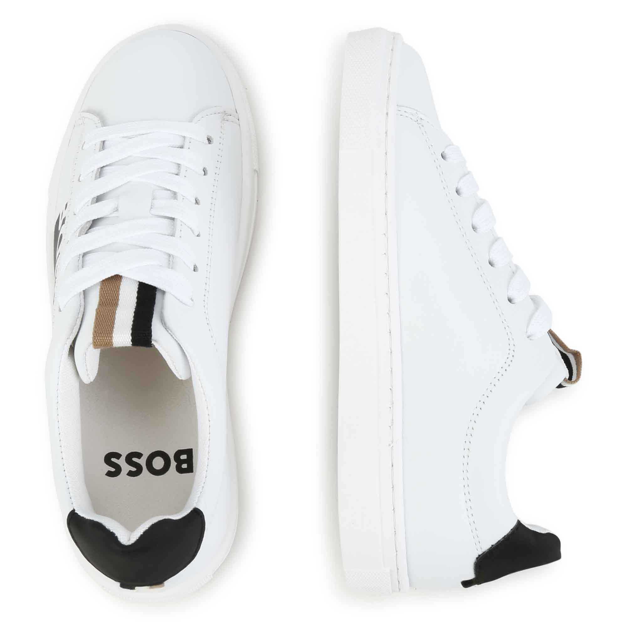 Leren sneakers met veters BOSS Voor