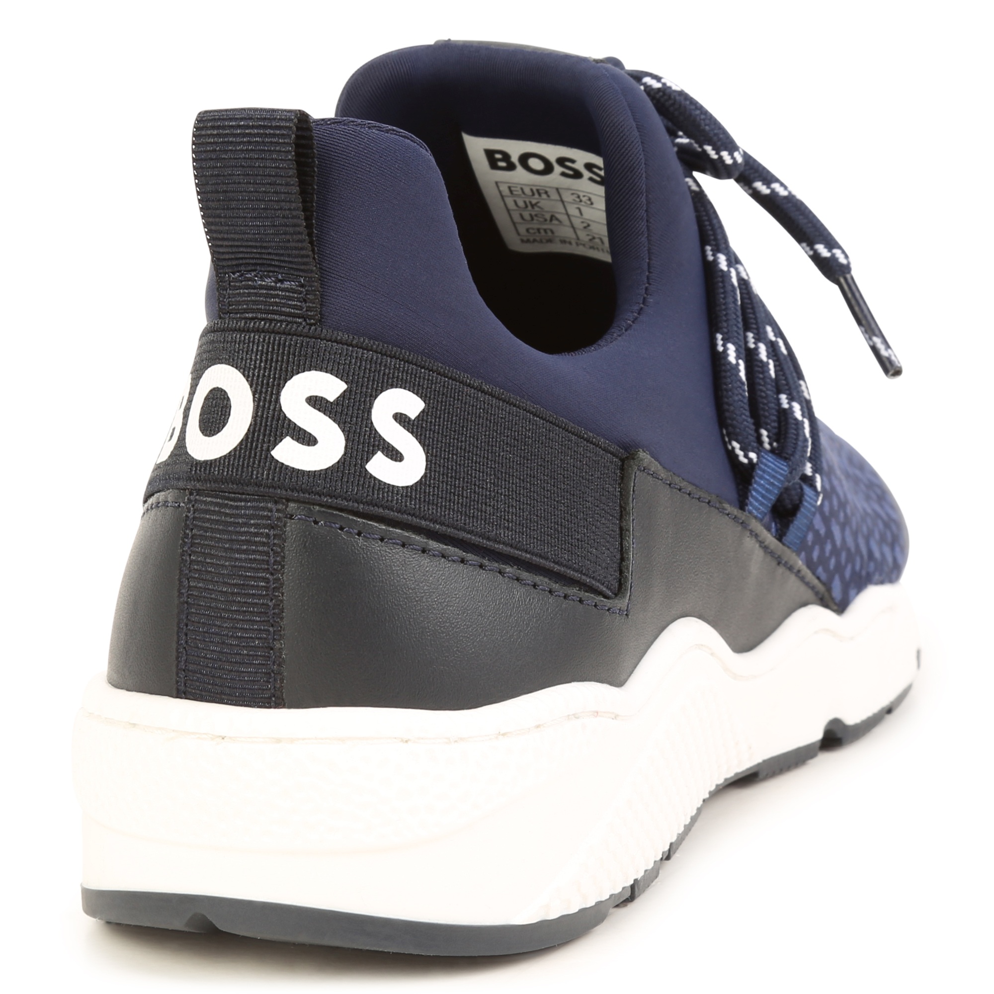 Vetersneakers met leer BOSS Voor