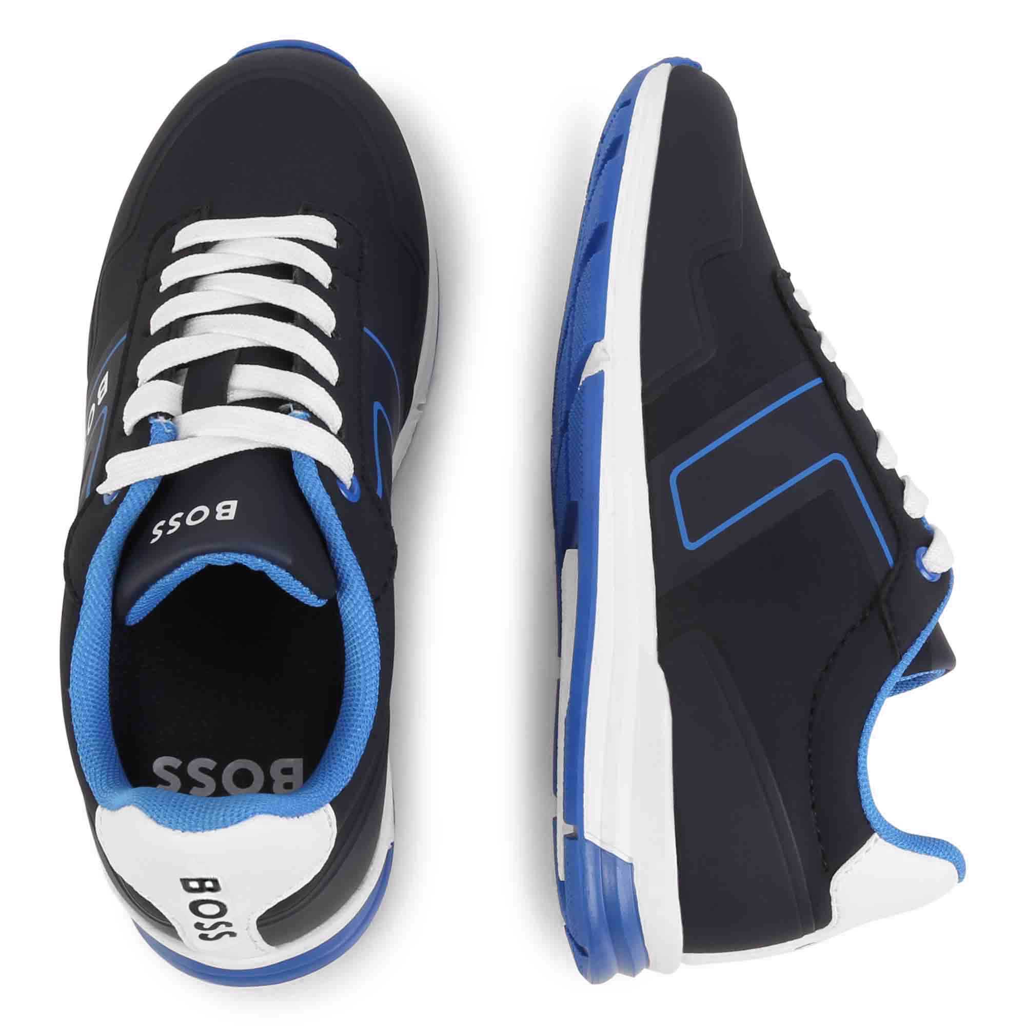 Tri-coloured lace-up trainers BOSS for BOY