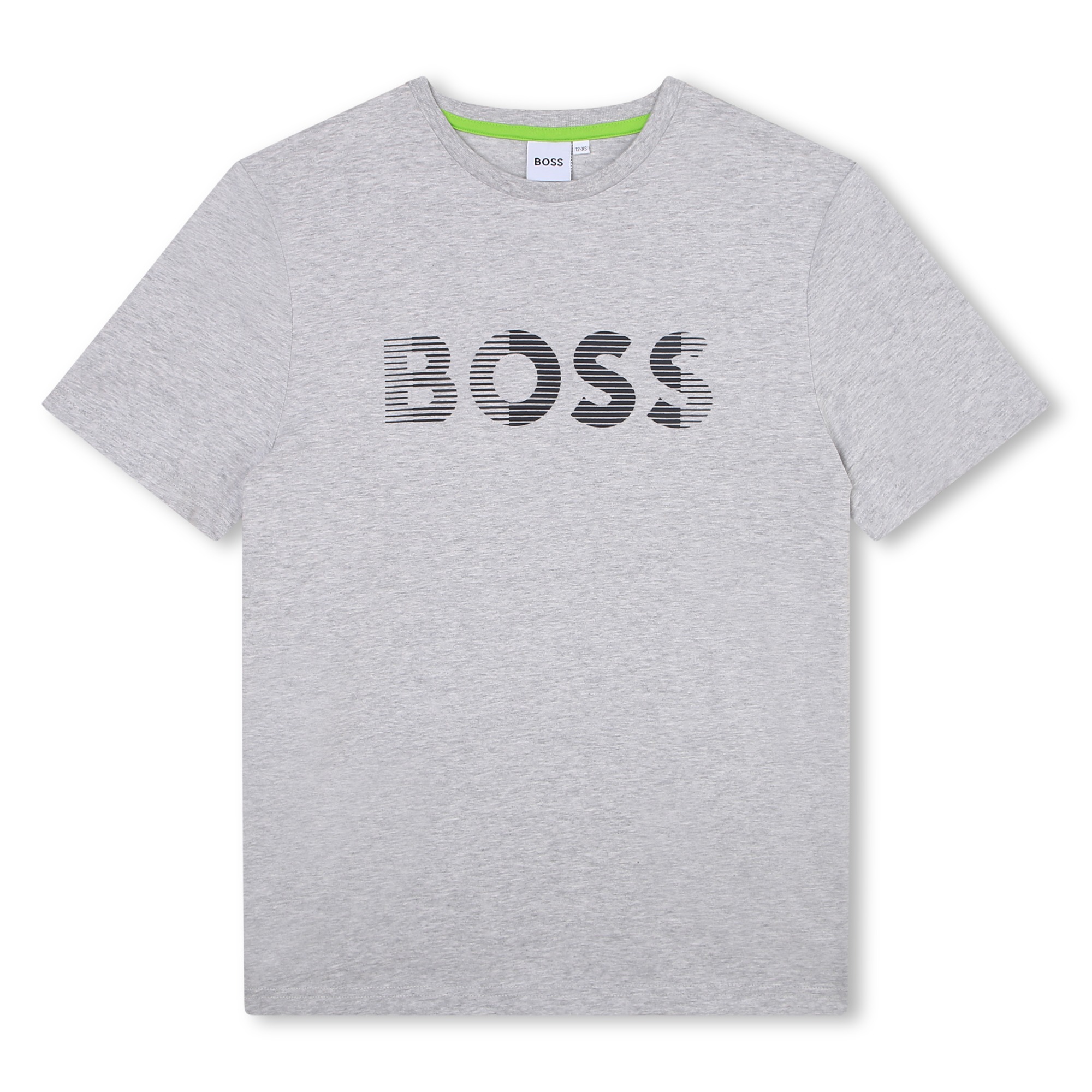 T-shirt in cotone logo a righe BOSS Per RAGAZZO