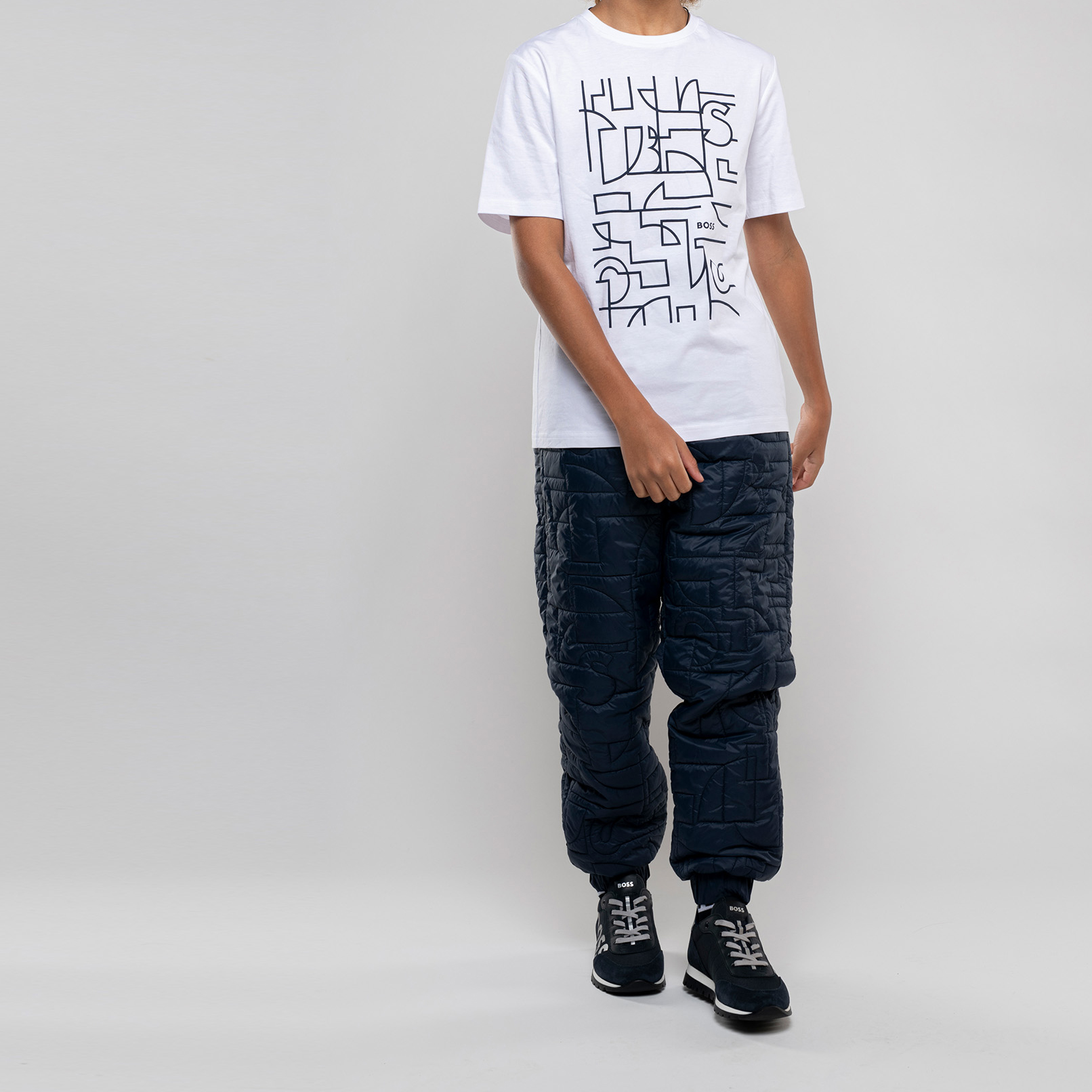 Camiseta de algodón estampada BOSS para NIÑO