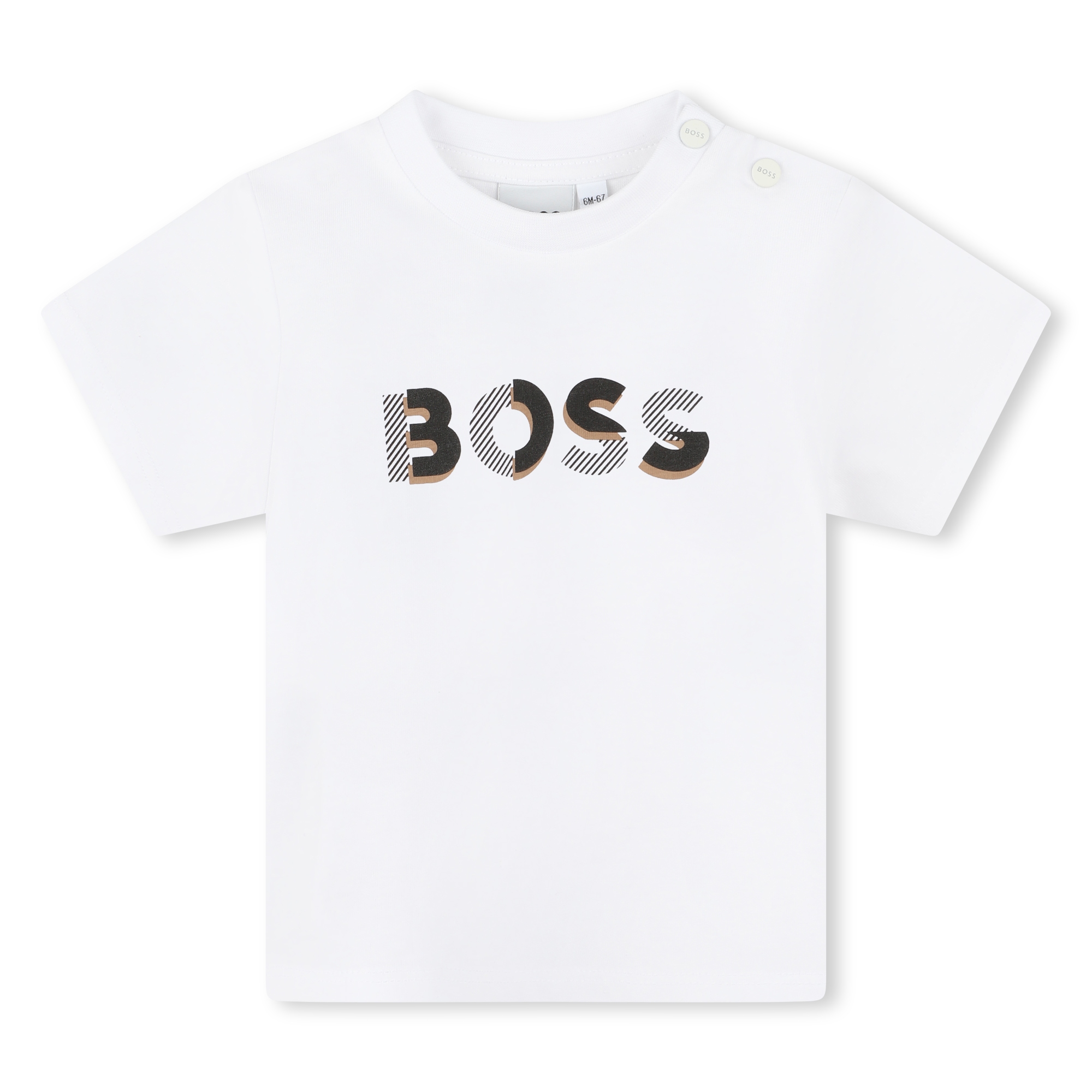 Press-stud cotton T-shirt BOSS for BOY