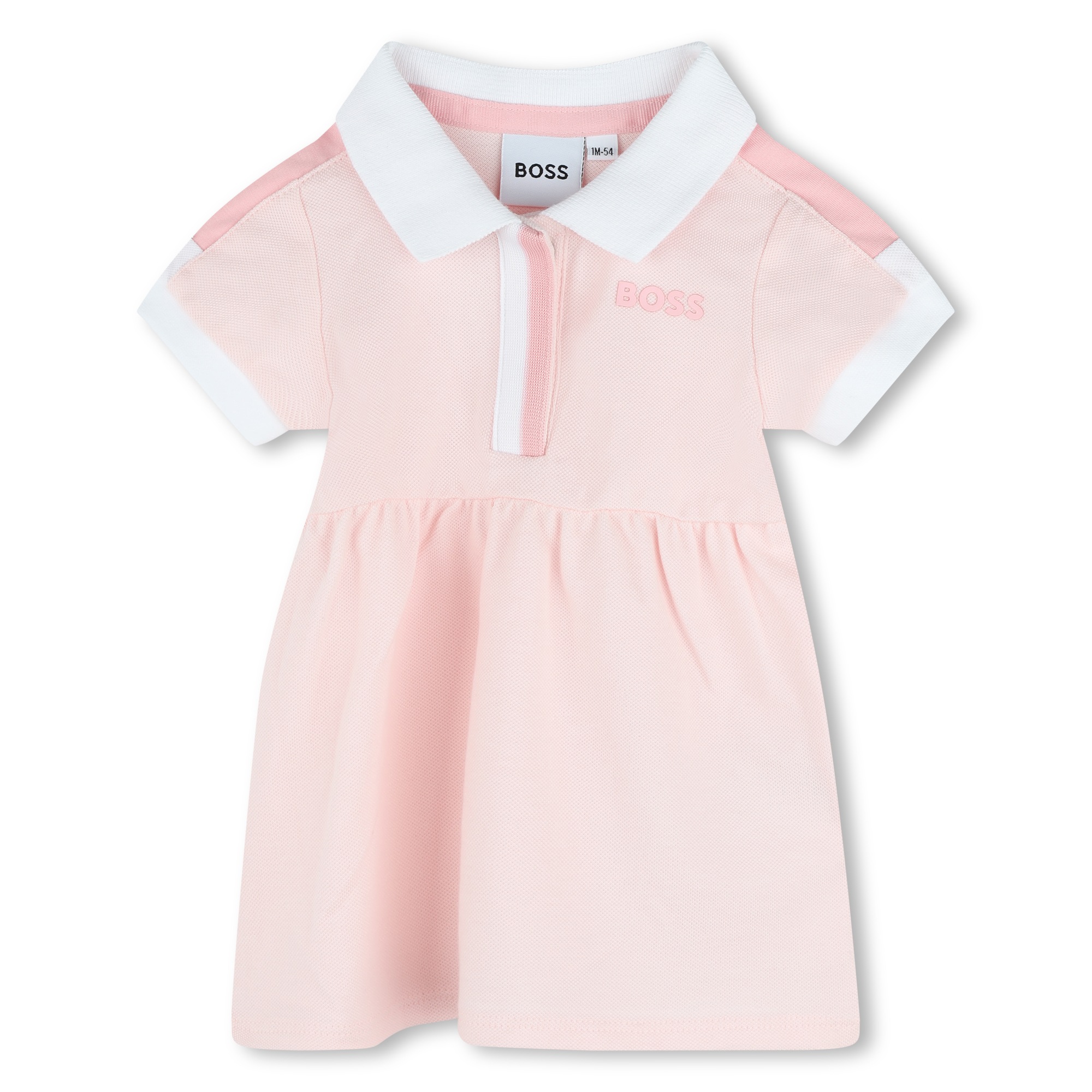 boss robe polo à manches courtes fille 6m rose