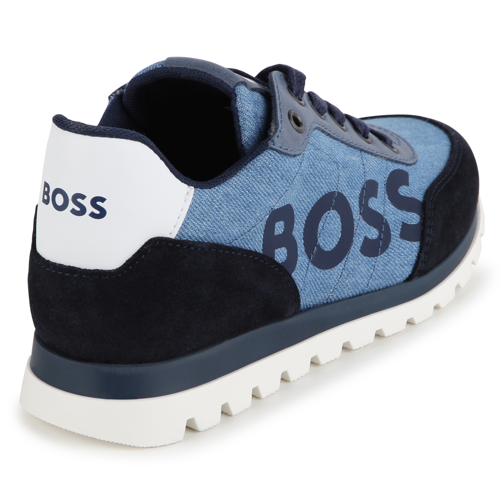 Multimaterial lace-up trainers BOSS for BOY