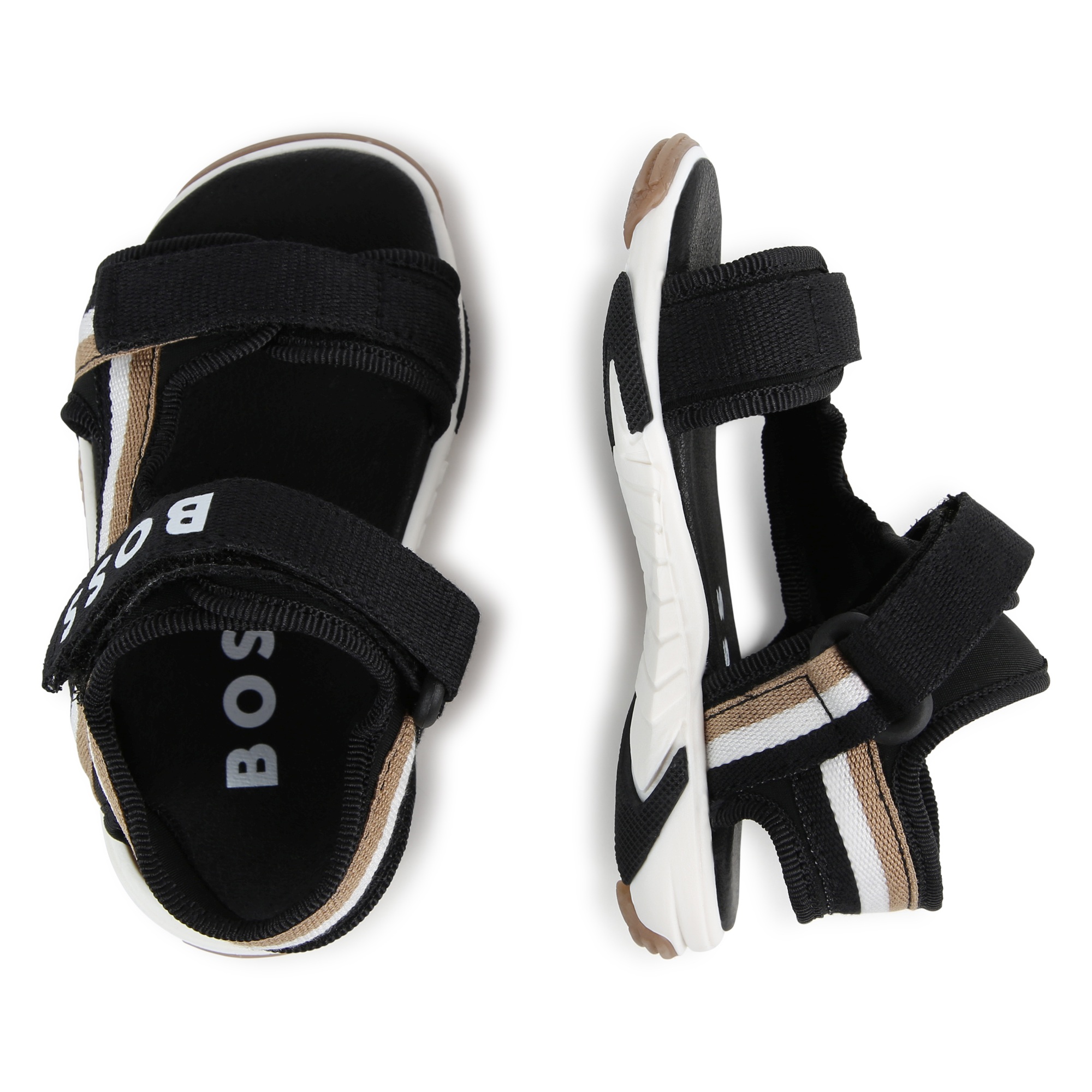 Striped hook-and-loop sandals BOSS for BOY
