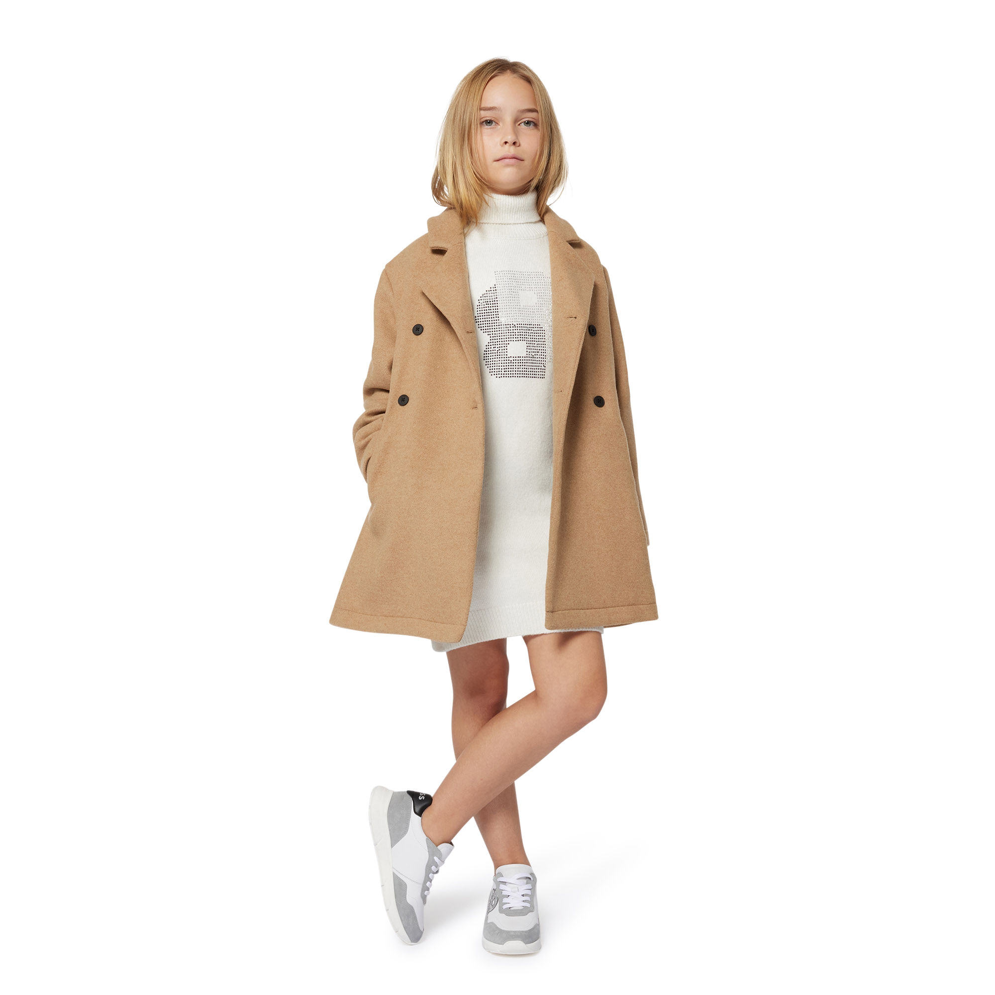 Manteau doublé laine mélangée BOSS pour FILLE