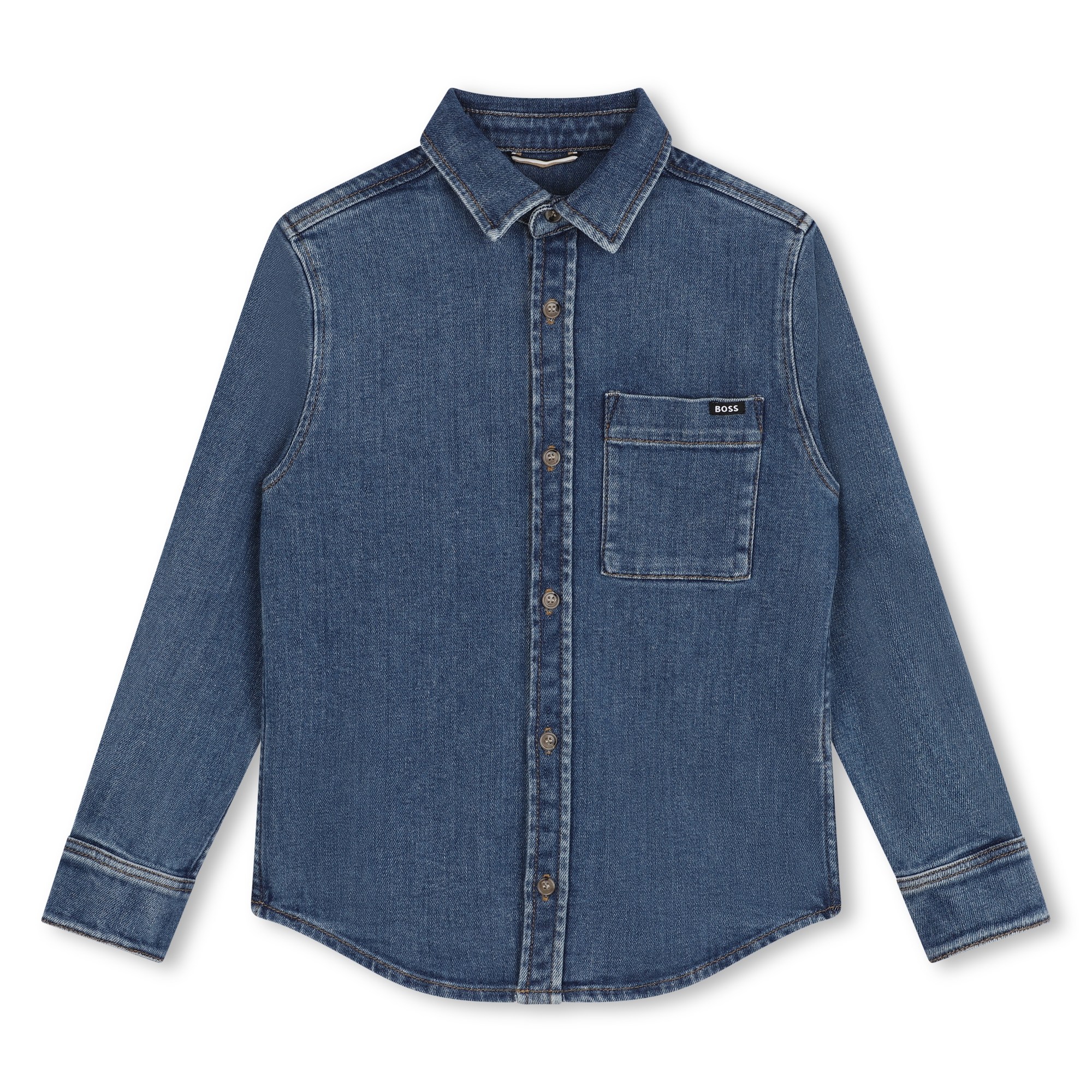 Chemise boutonnée en jean BOSS pour GARCON