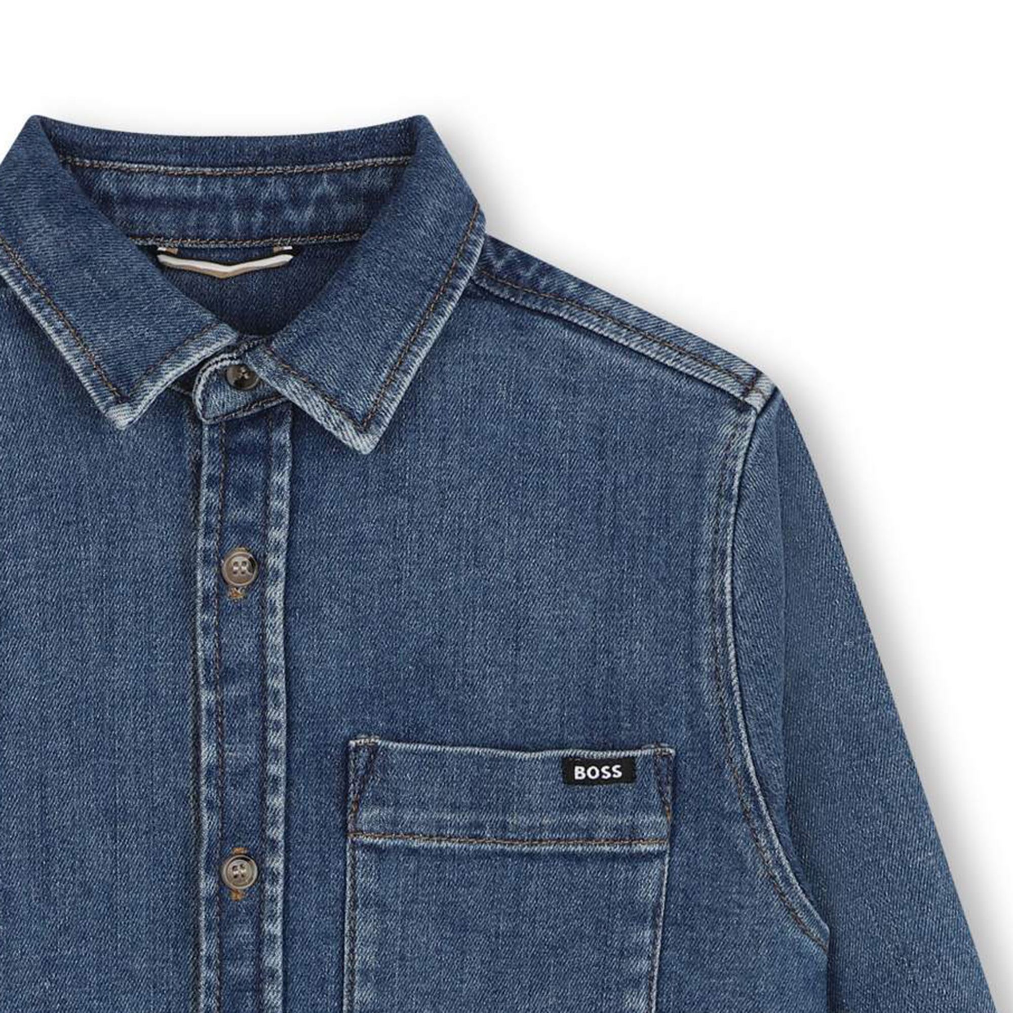 Chemise boutonnée en jean BOSS pour GARCON