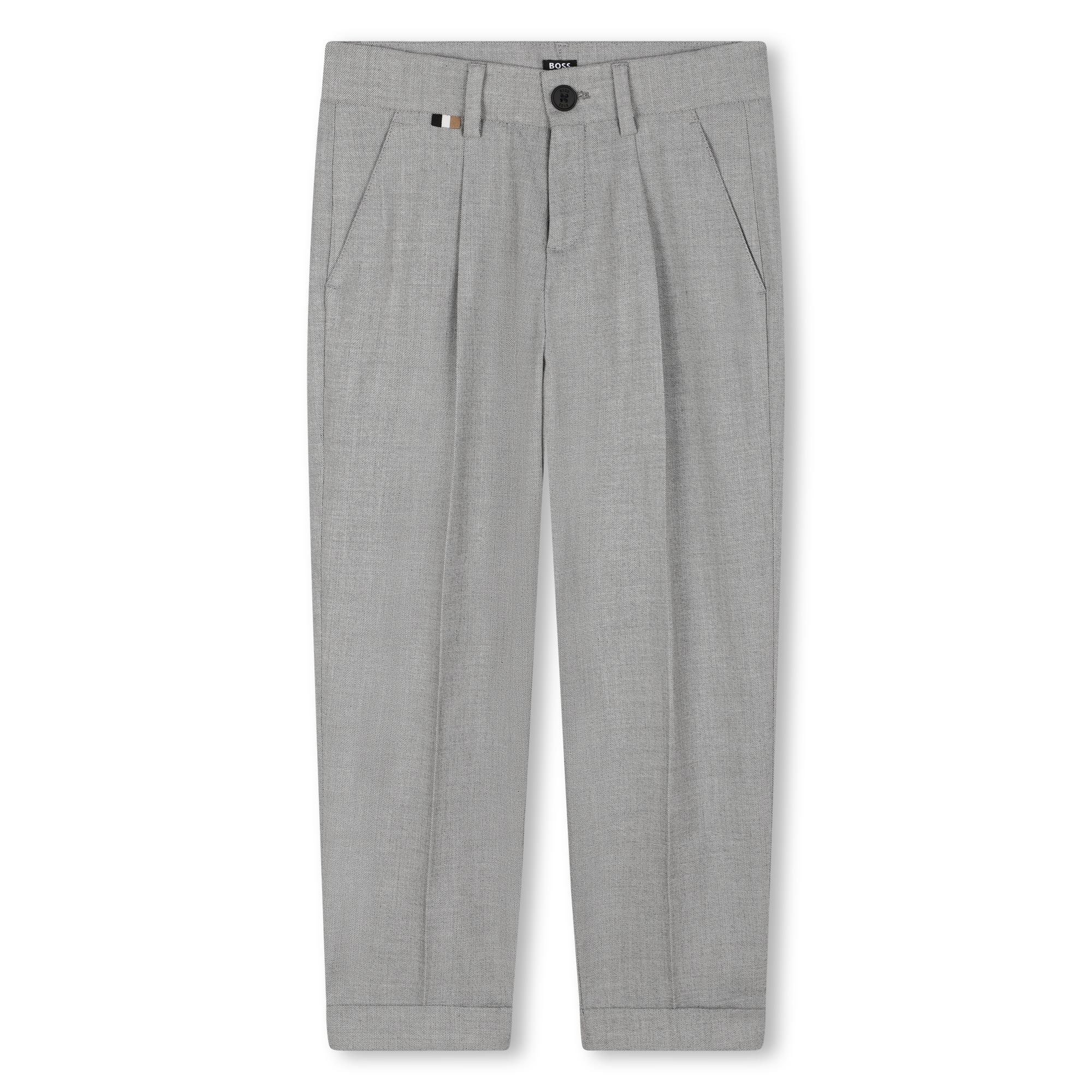 BOSS Pantalon de costume a pinces garcon gris Kids around